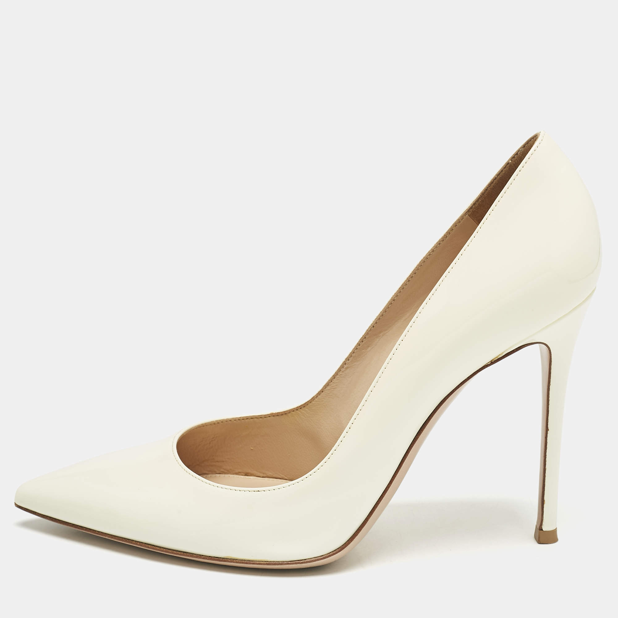 Gianvito Rossi Off White Patent Leather Gianvito Pumps Size 40.5