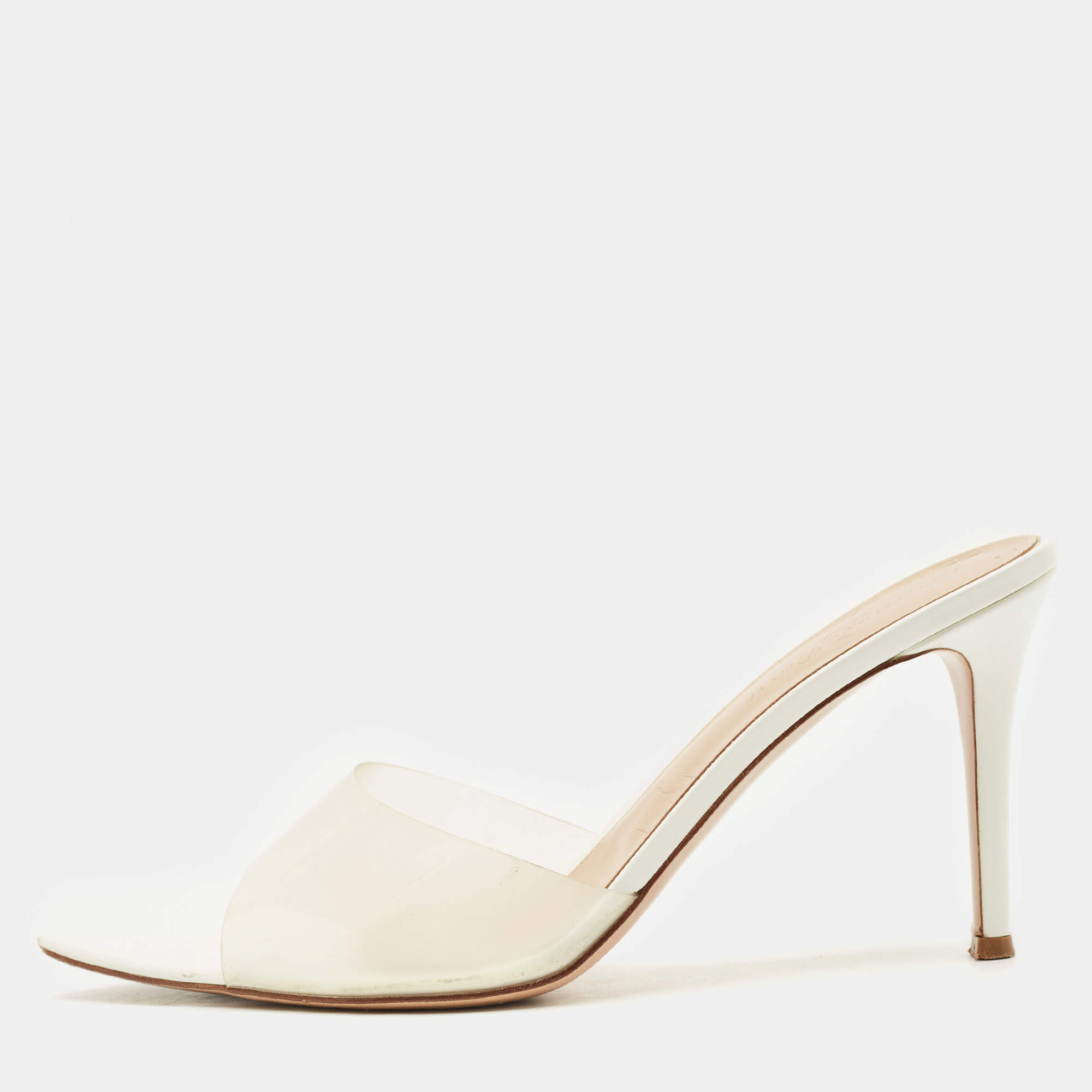Gianvito Rossi Transparent PVC Elle 105 Slide Sandals Size 41
