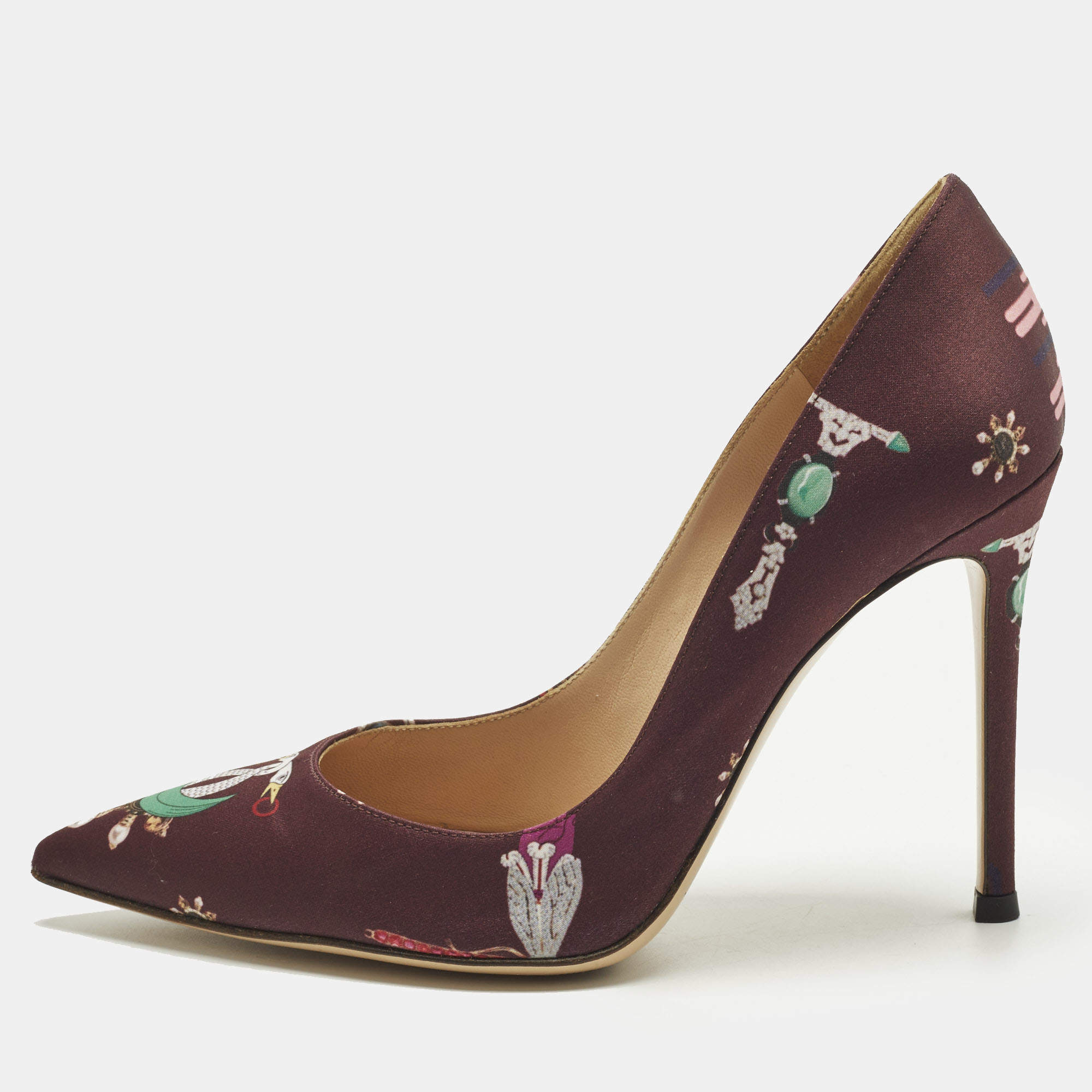 مملوكة مسبقًا Gianvito Rossi Gianvito 85 Size 36 Burgundy Satin Pumps