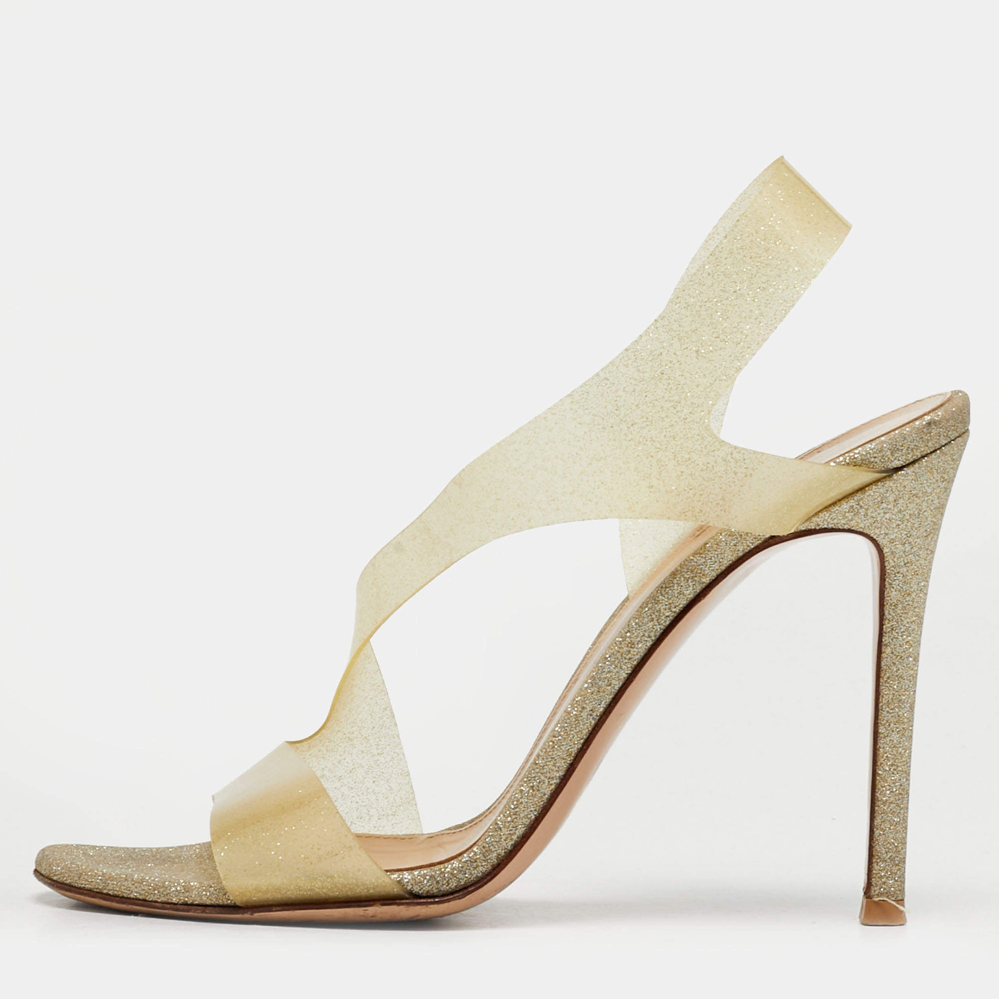 مملوكة مسبقًا صندل جيانفيتو روسي ميتروبوليس سيور كاحل PVC شفاف مقاس 37.5