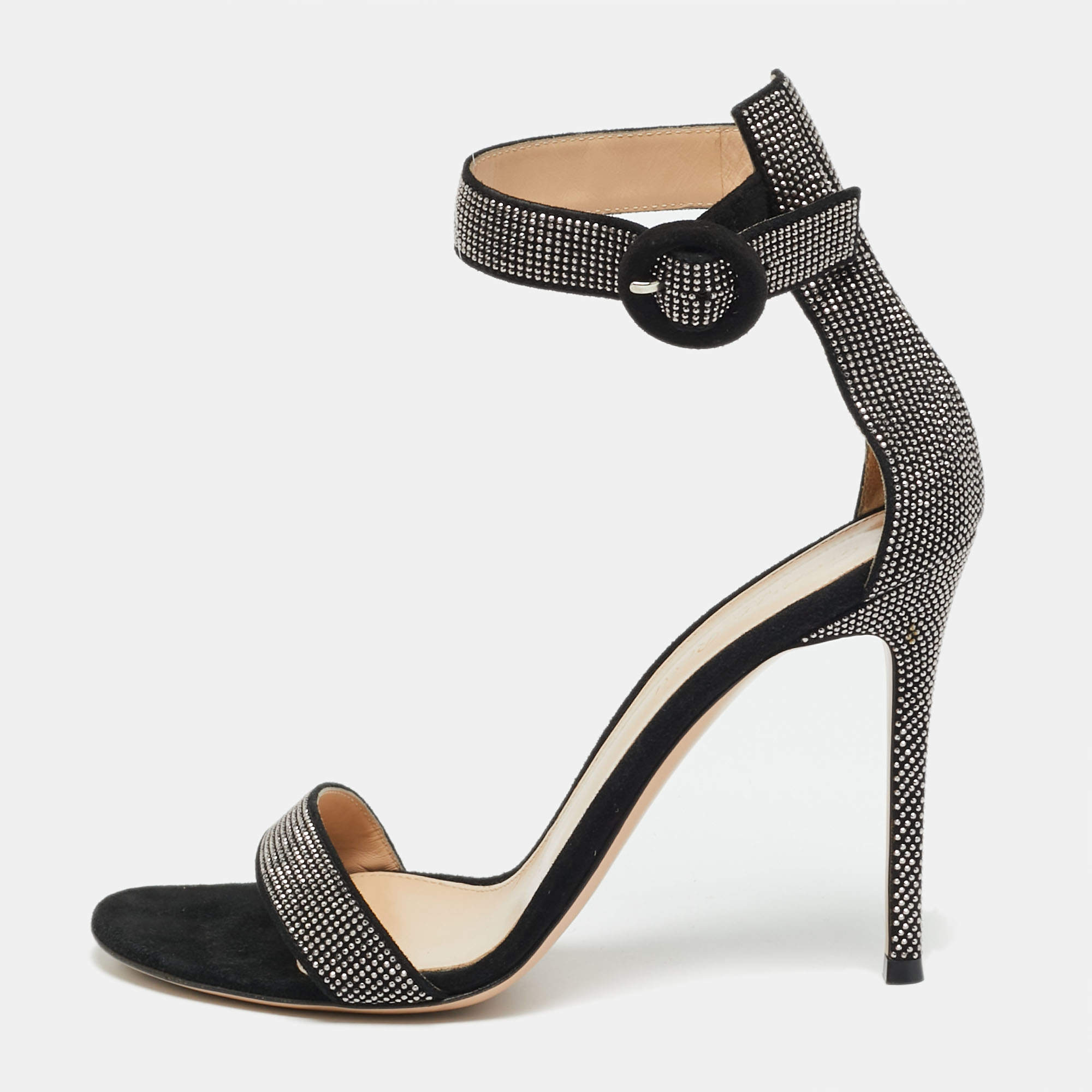 مملوكة مسبقًا صندل جيانفيتو روسي شيري بورتوفينو سويدي بيج سير كاحل مقاس 36