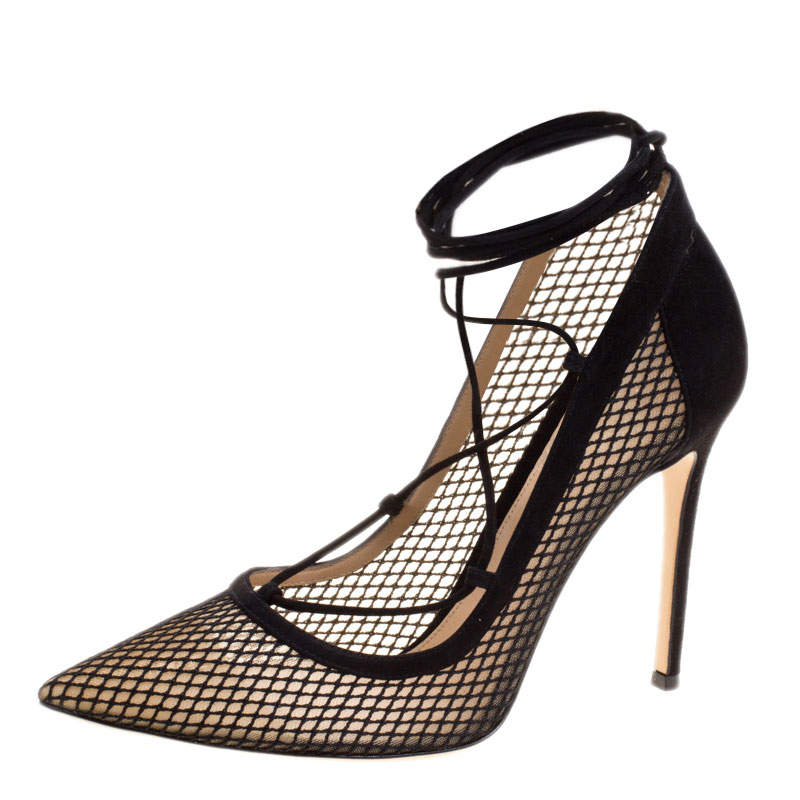 Gianvito Rossi Black Suede And Mesh 