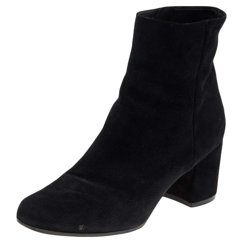 Pre Owned Gianvito Rossi Black Suede Ankle Boots Size 37