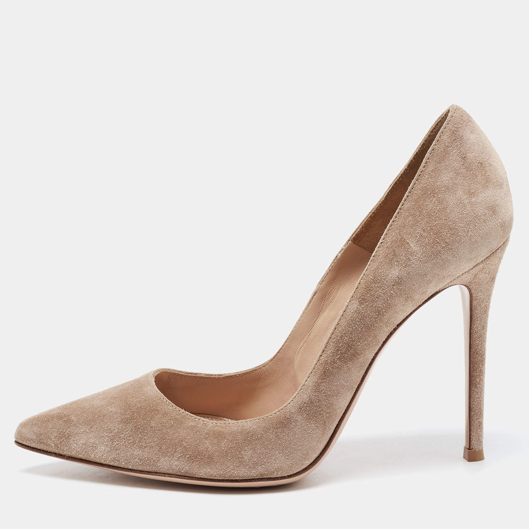 Pre Owned Gianvito Rossi Beige Suede Gianvito Pumps Size 39