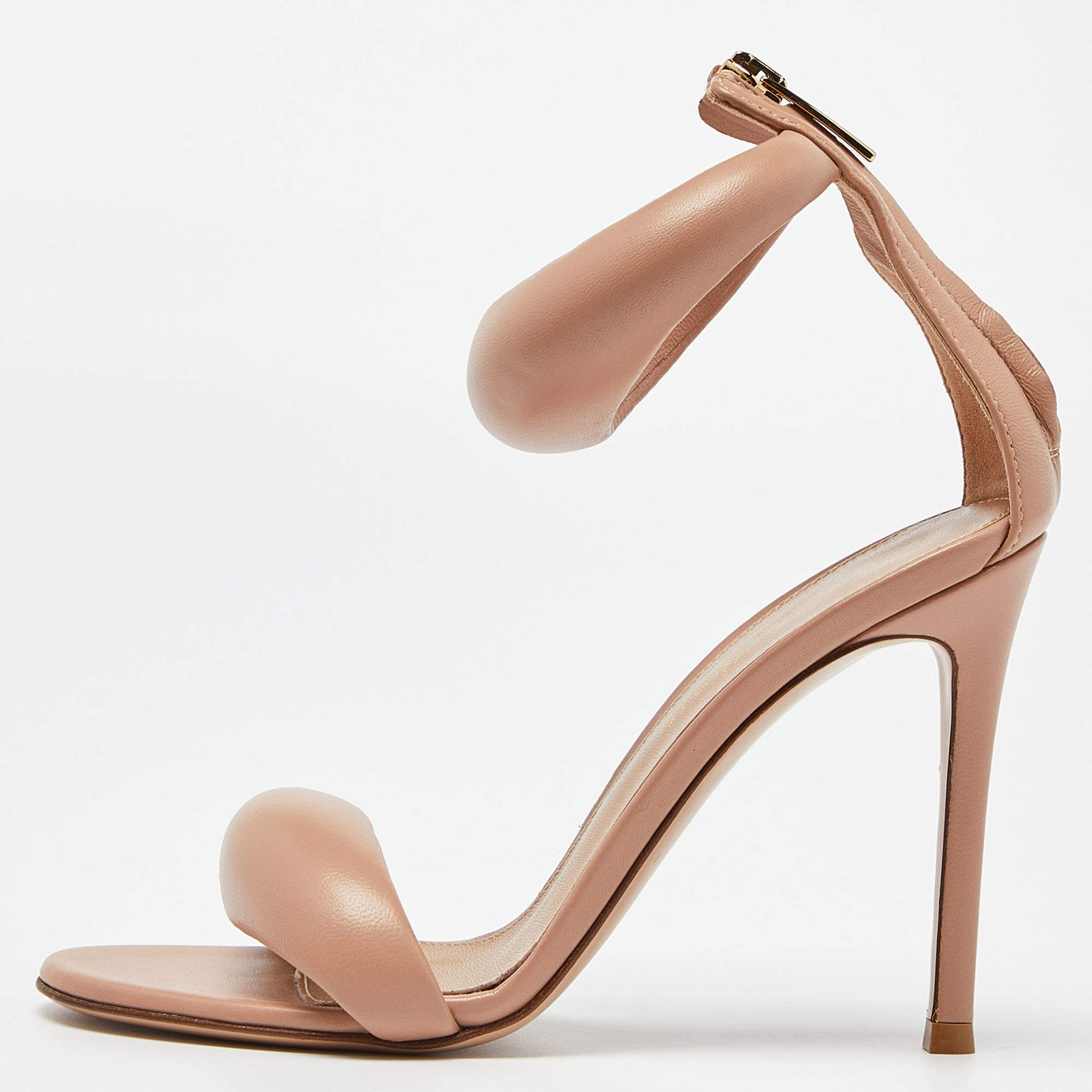 Pre Owned Gianvito Rossi Beige Leather Bijoux Sandals Size 35