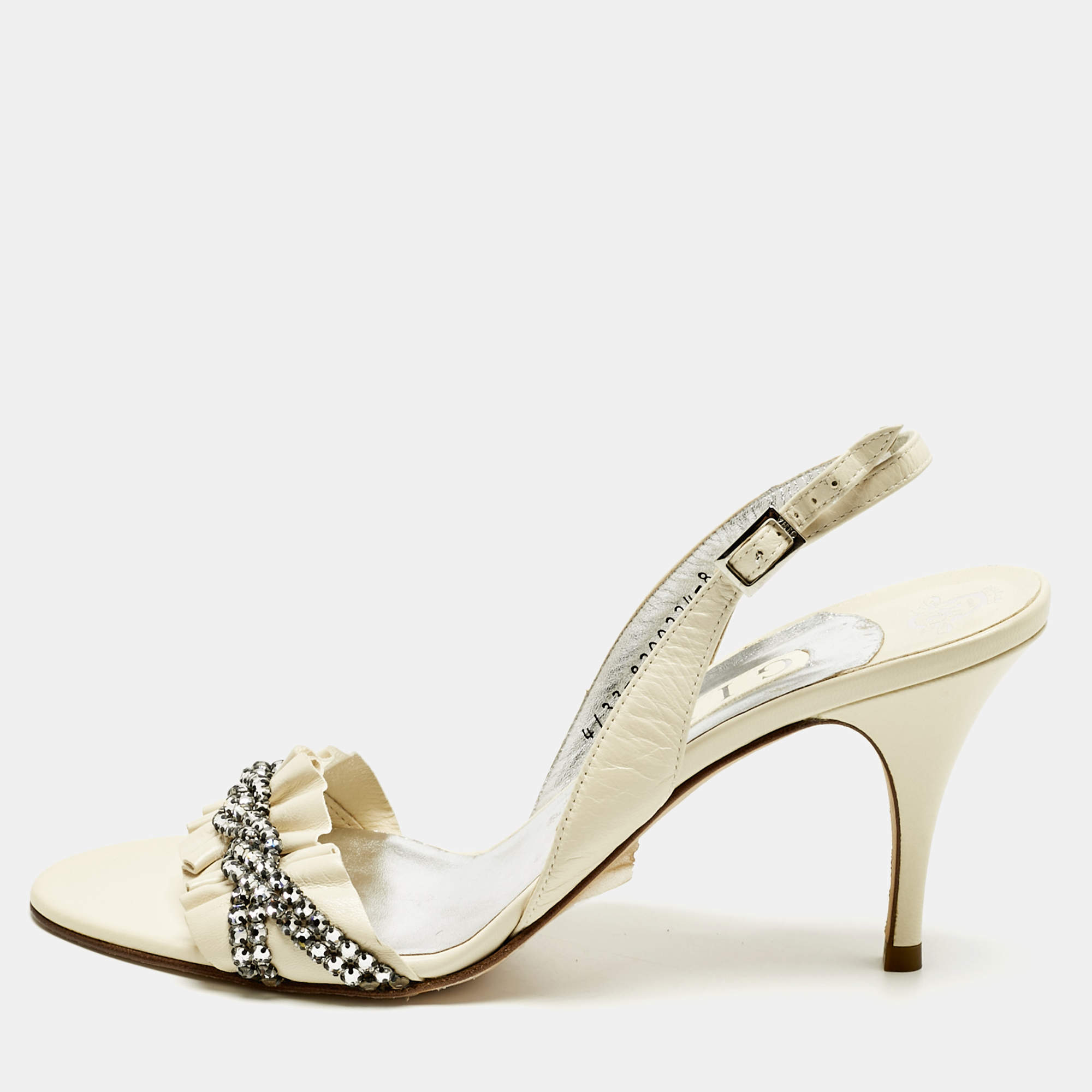 Gina Pink Crystal Embellished Leather Block Heel Slide