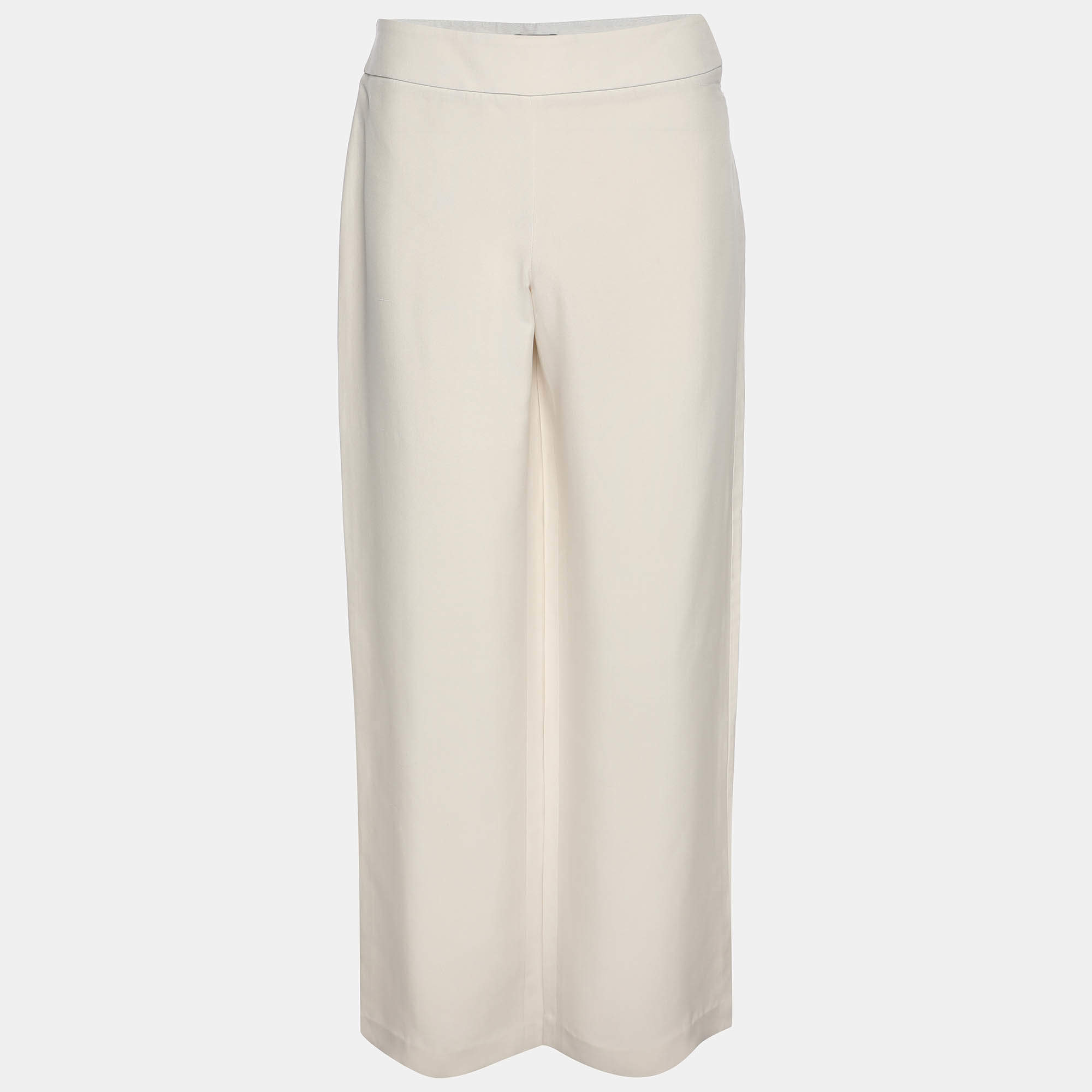 パンツ Giorgio Armani Beige Silk Pant Giorgio Armani Beige Silk Shantung Classic Palazzo Pants M