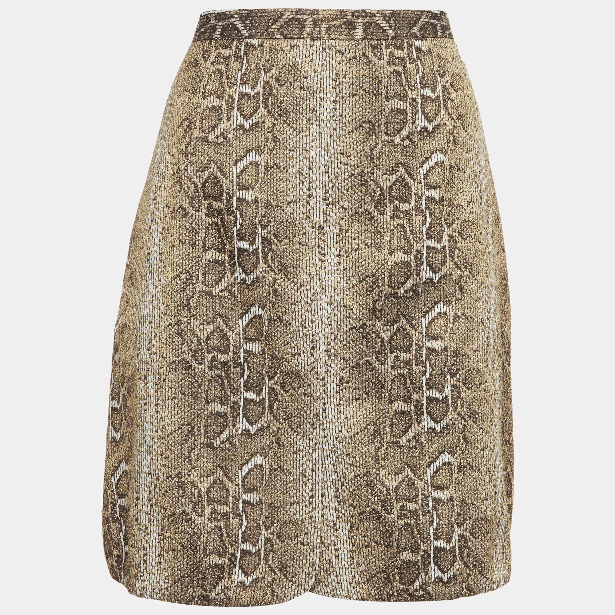 Pre Owned تنورة جورجيو أرماني بيج جاكارد قصير مقاس متوسط (ميديم)