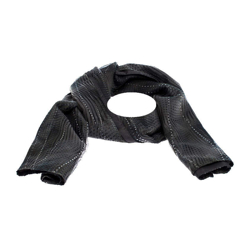 Giorgio Armani Grey Printed & Embellished Stole 