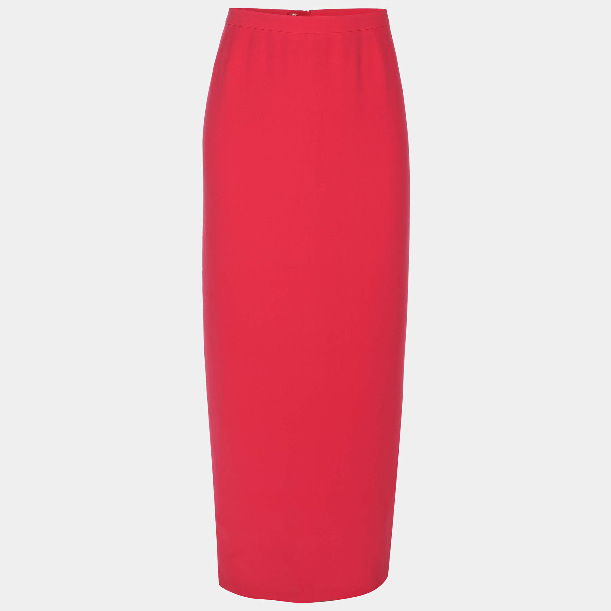 Pre Owned Giorgio Armani Pink Crepe Maxi Skirt XL