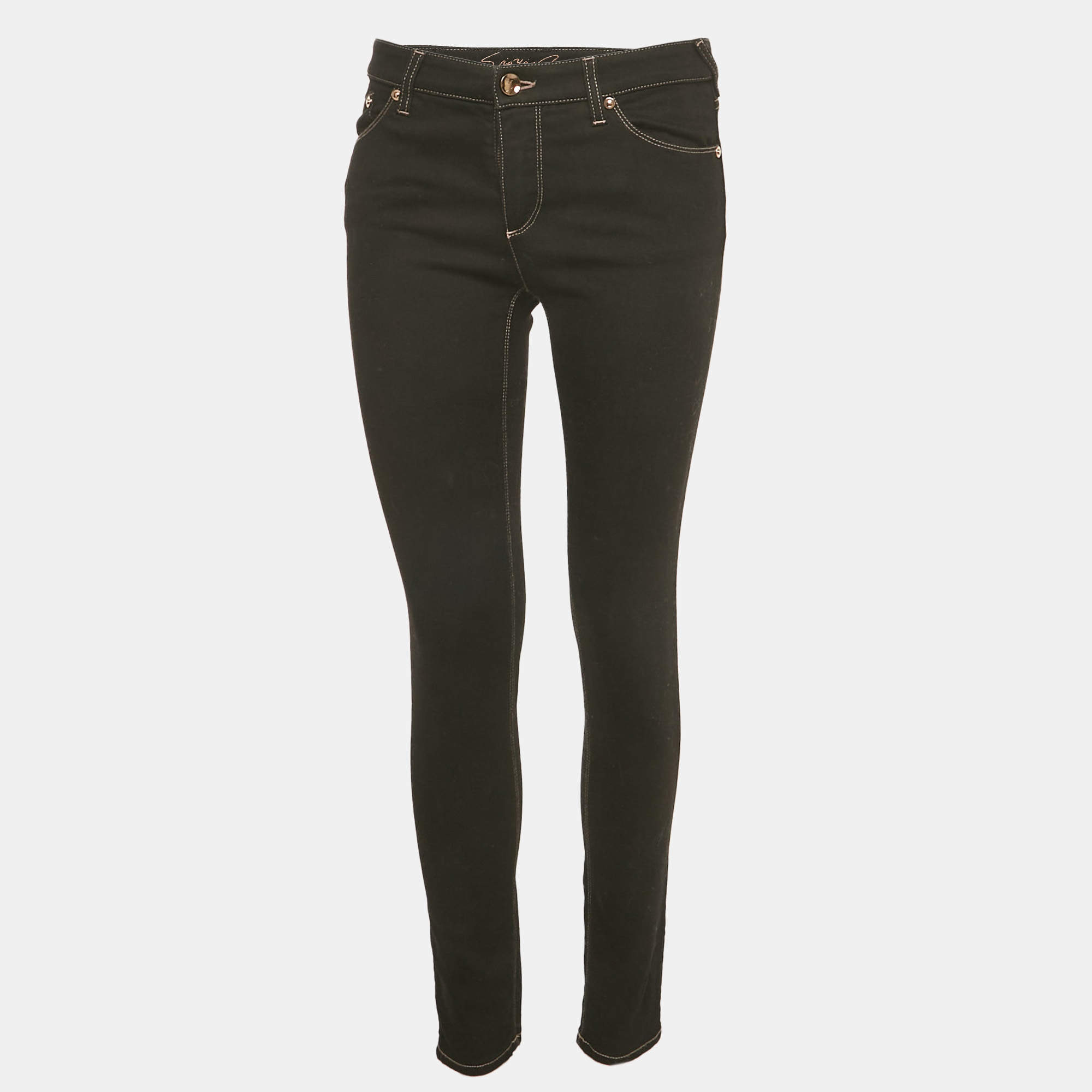 Pre Owned Giorgio Armani Dark Blue Denim Slim Fit Jeans M