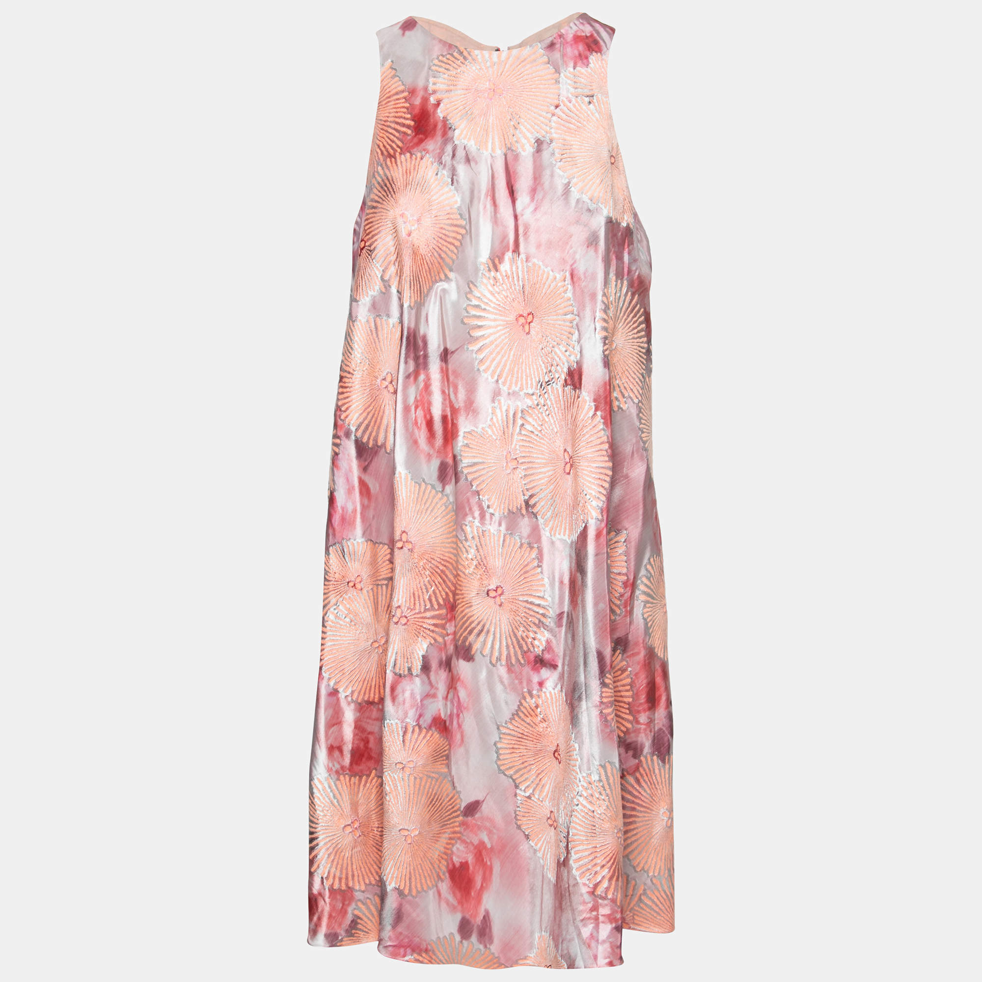 Giorgio Armani Pink Floral Jacquard Pleated Detail Shift Dress S Giorgio  Armani | TLC