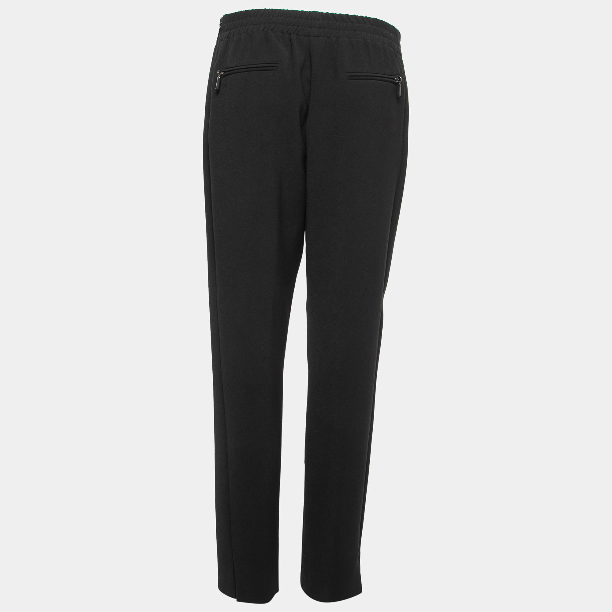 مملوكة مسبقًا Giorgio Armani Black Wool Crepe Tailored Pants M