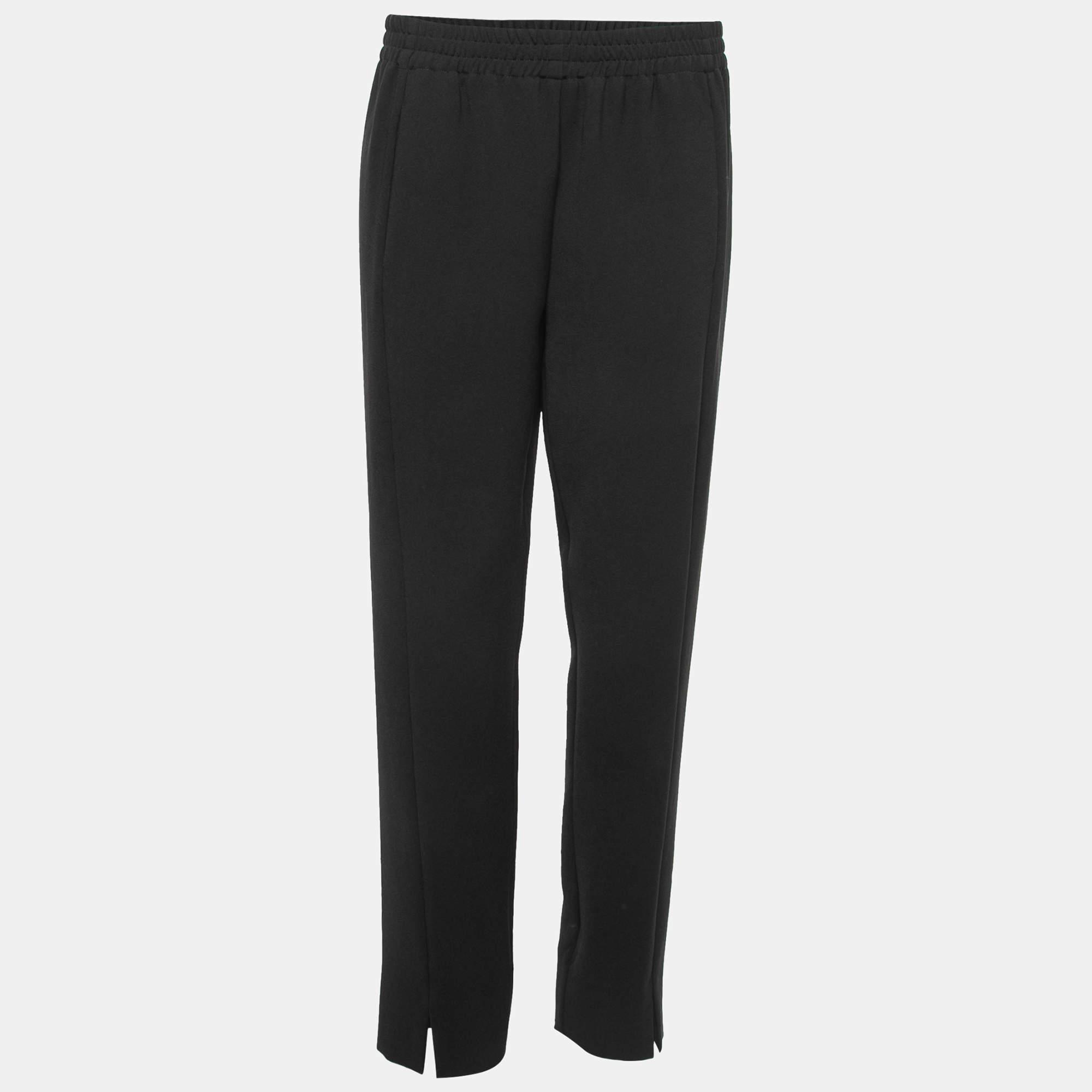 Giorgio Armani Black Wool Crepe Tailored Pants M
