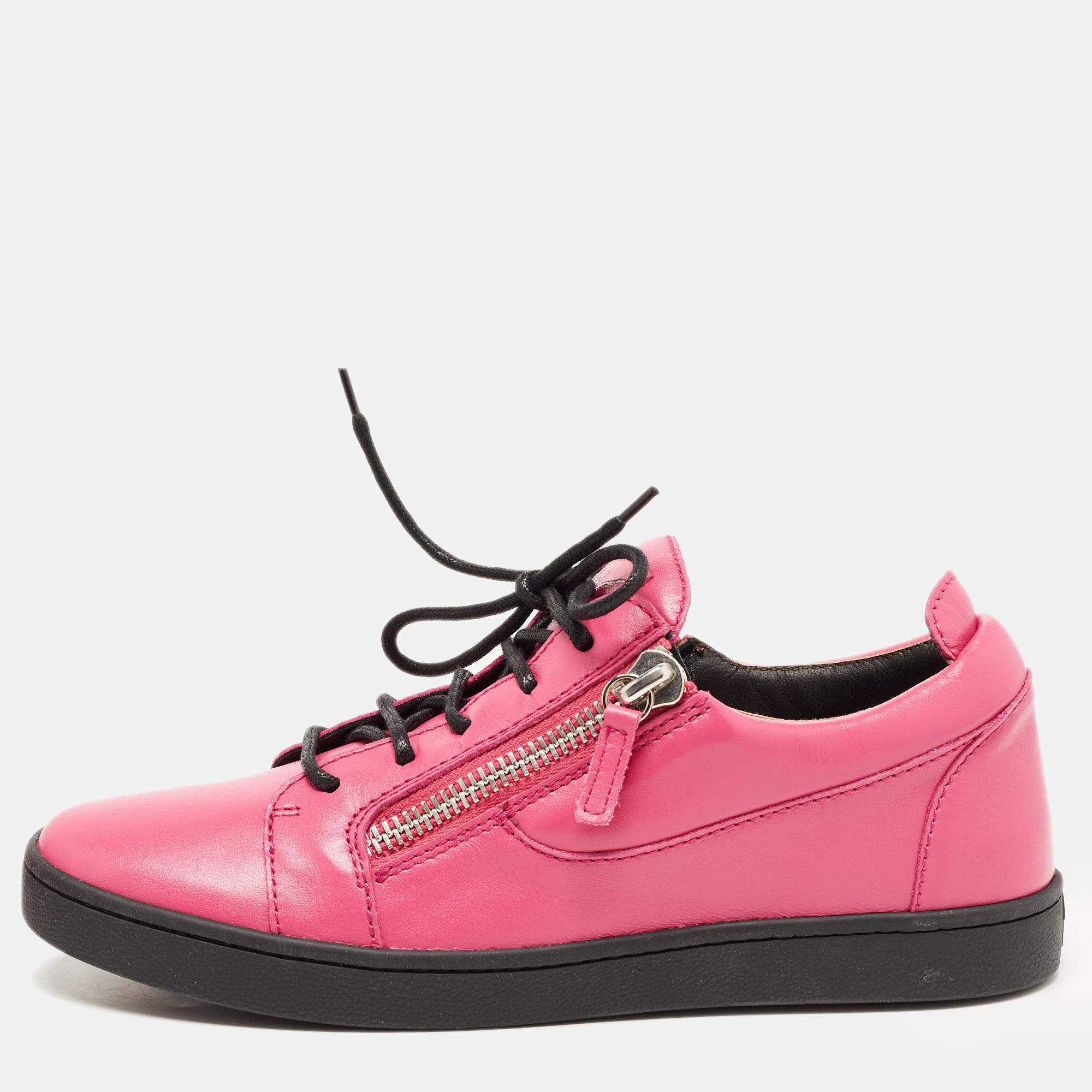 Giuseppe Zanotti Pink Leather Donna Low Top Sneakers Size 39 Giuseppe Zanotti |