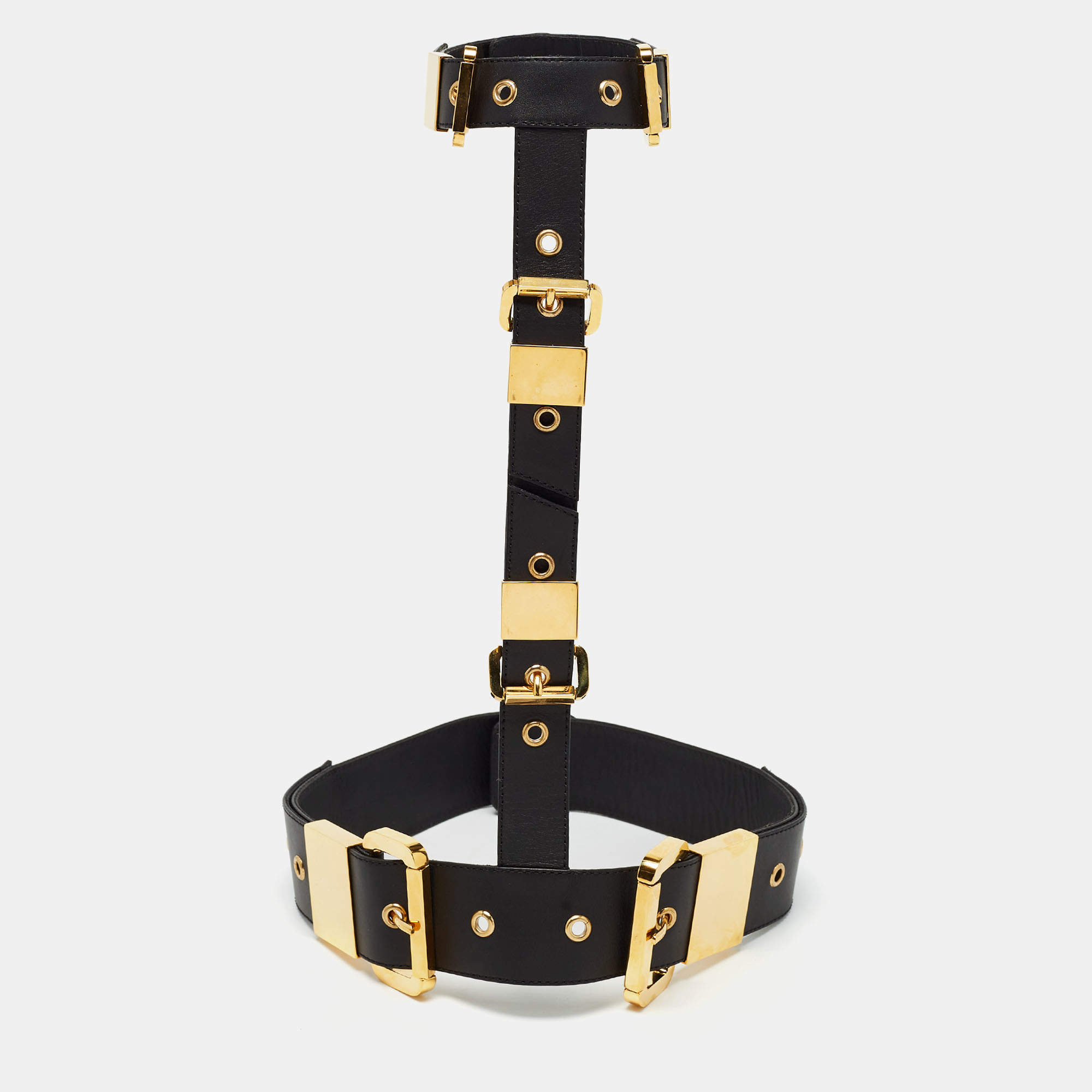 Giuseppe Zanotti Black Leather Body Harness Belt