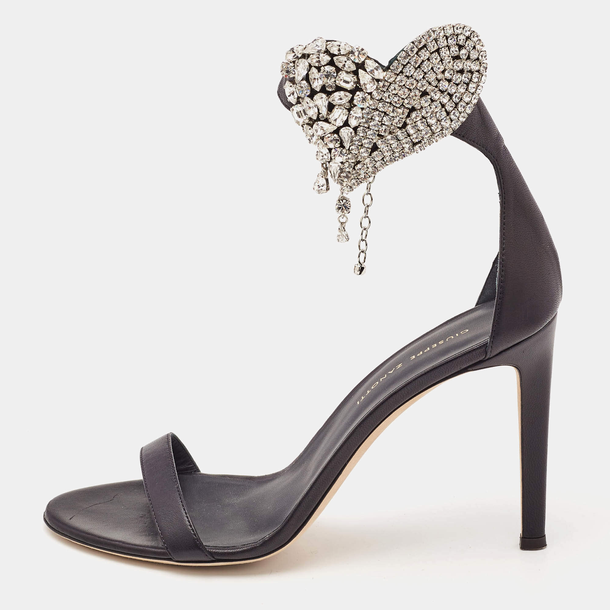 مملوكة مسبقًا صندل جويسيبي زانوتي سيور كاحل أسود آمور مقاس 40