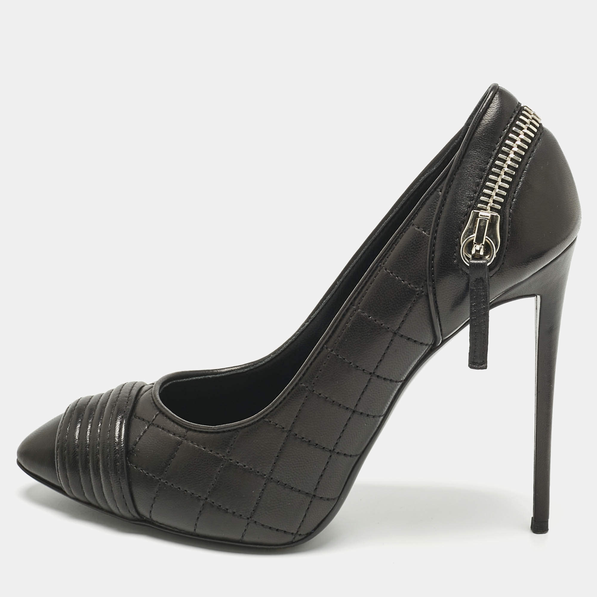 Pre Owned Giuseppe Zanotti Black Leather Olinda Pumps Size 39