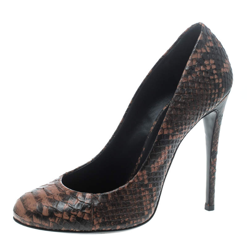 Giuseppe Zanotti Brown Python Leather Pumps Size 38