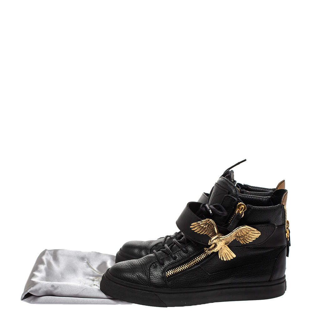 Med det samme Modtagelig for overdrive Giuseppe Zanotti Black Leather Eagle High Top Sneakers Size 40 Giuseppe  Zanotti | TLC