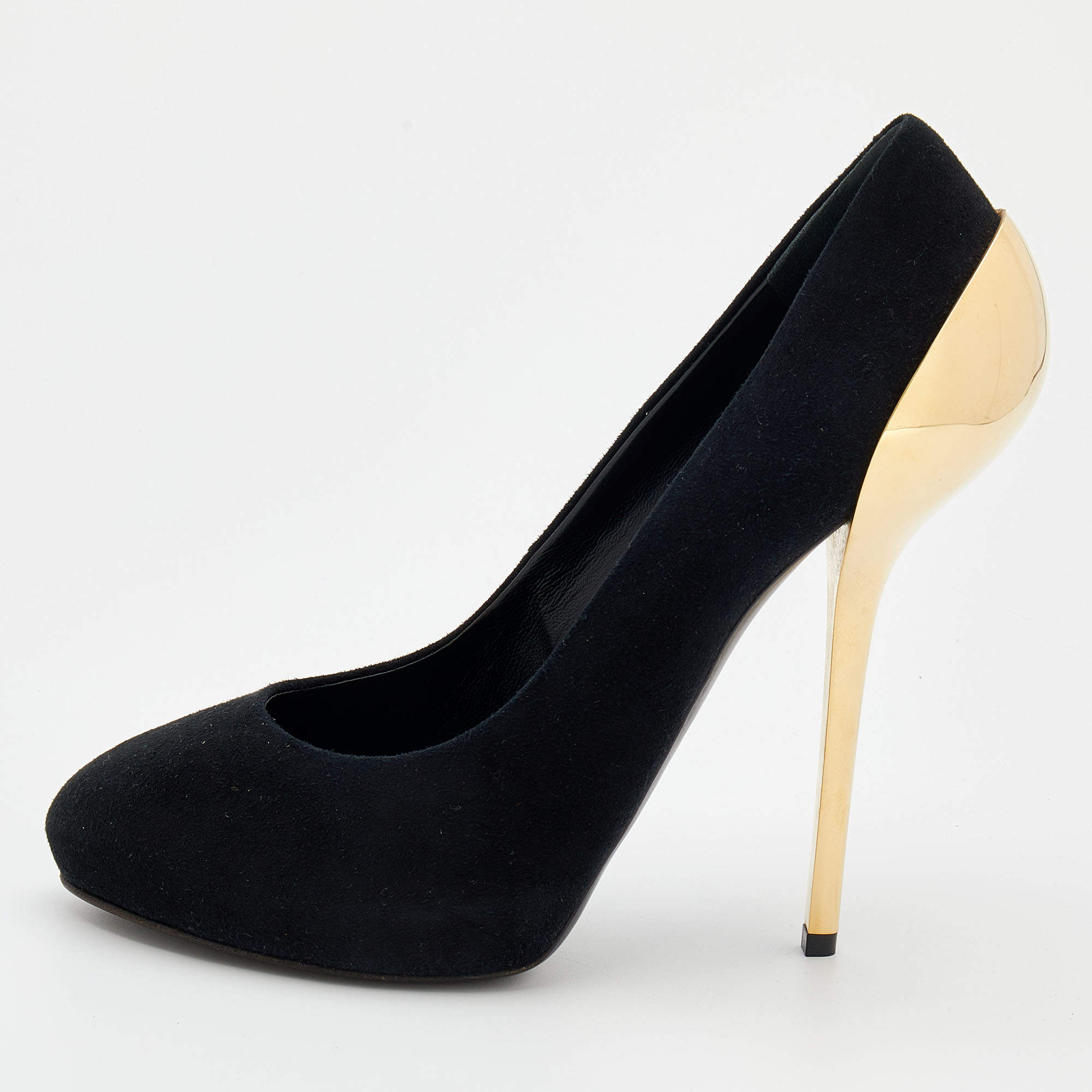 Pre Owned Giuseppe Zanotti Black Suede Platform Pumps Size 41