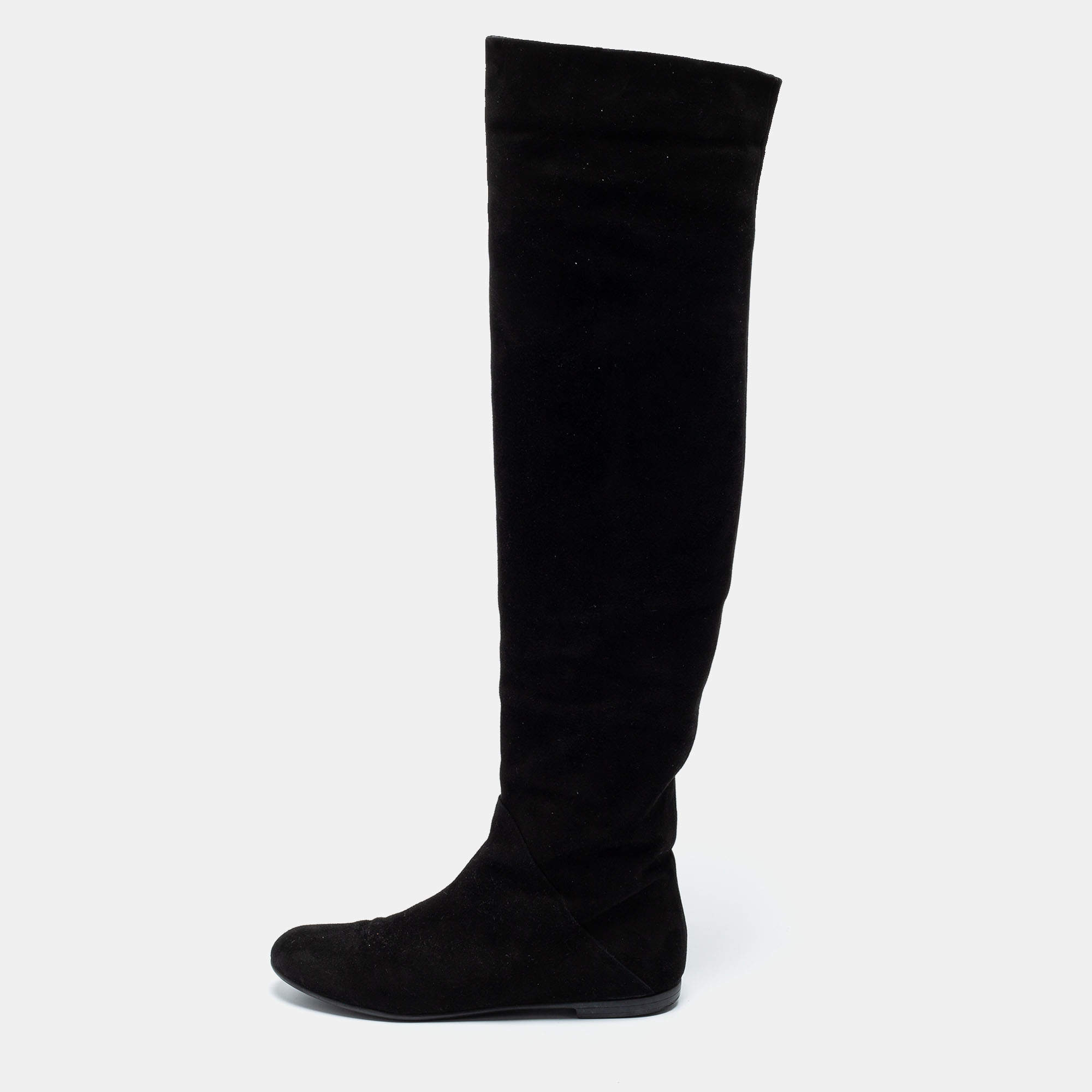 مملوكة مسبقًا Giuseppe Zanotti Black Suede Knee Length Boots Size 37