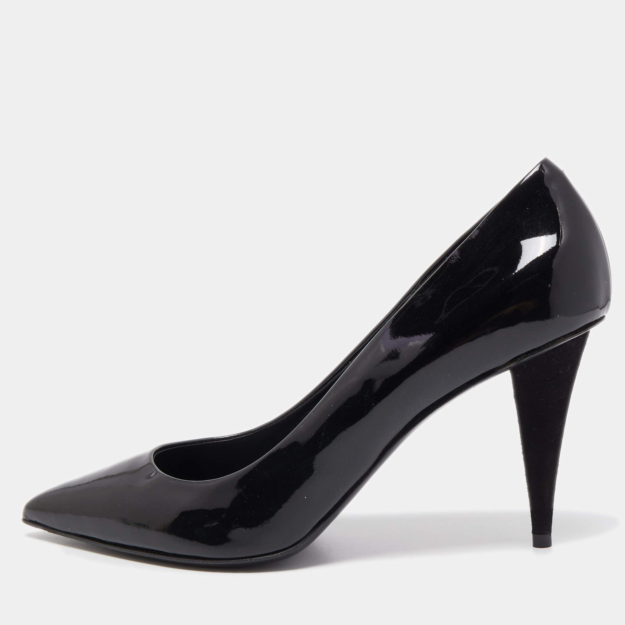 Pre Owned Giuseppe Zanotti Black Patent Leather Pointed Toe Pumps Size 41