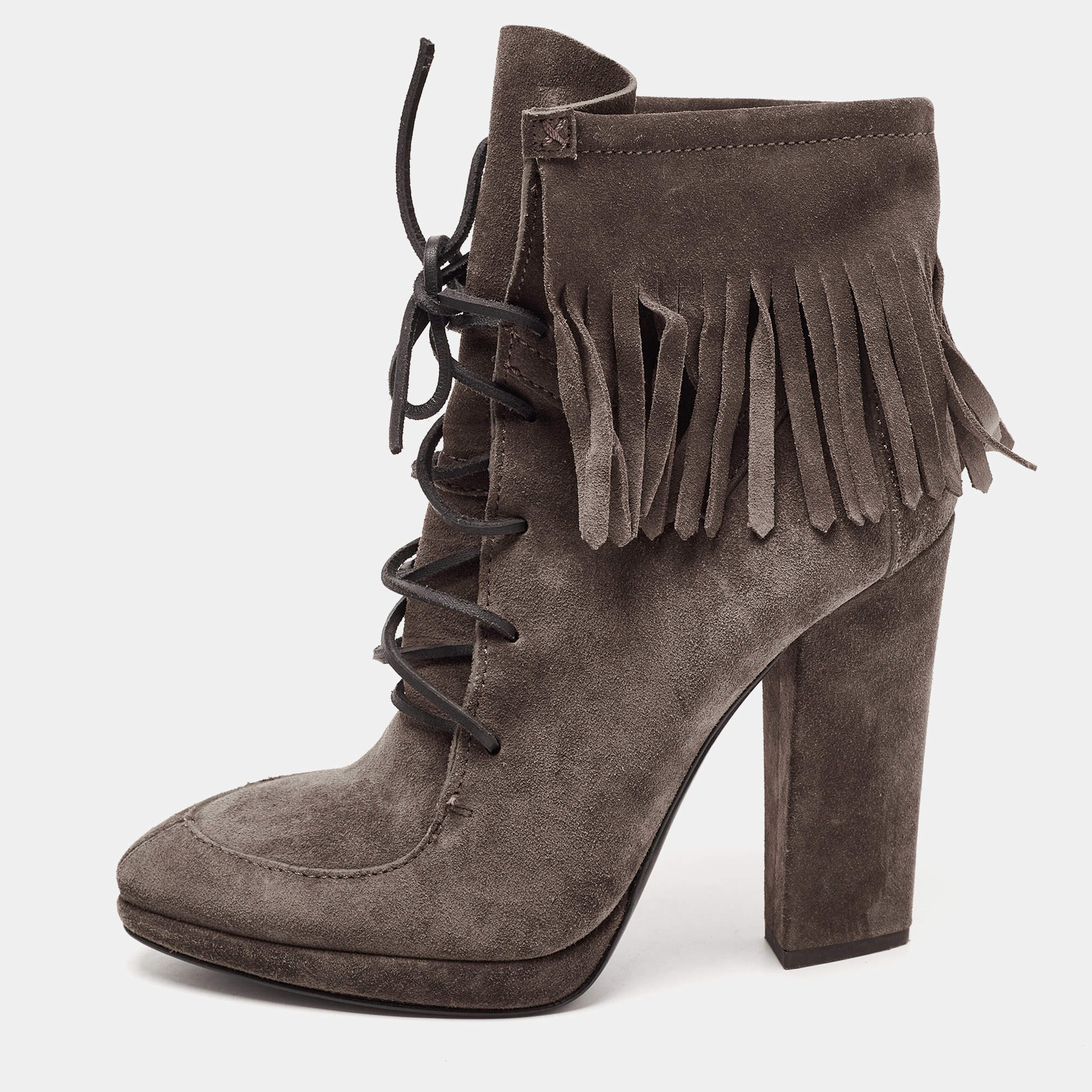 Ankle boots outlet with fringe detail