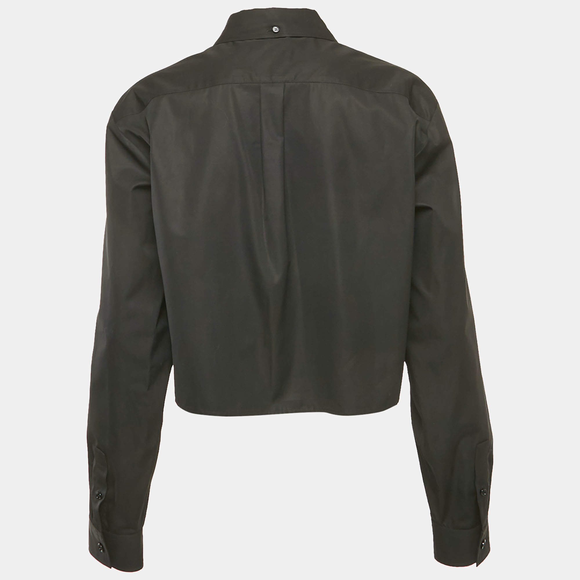 Givenchy Black Logo Detail Stretch Knit Short Sleeve Cropped