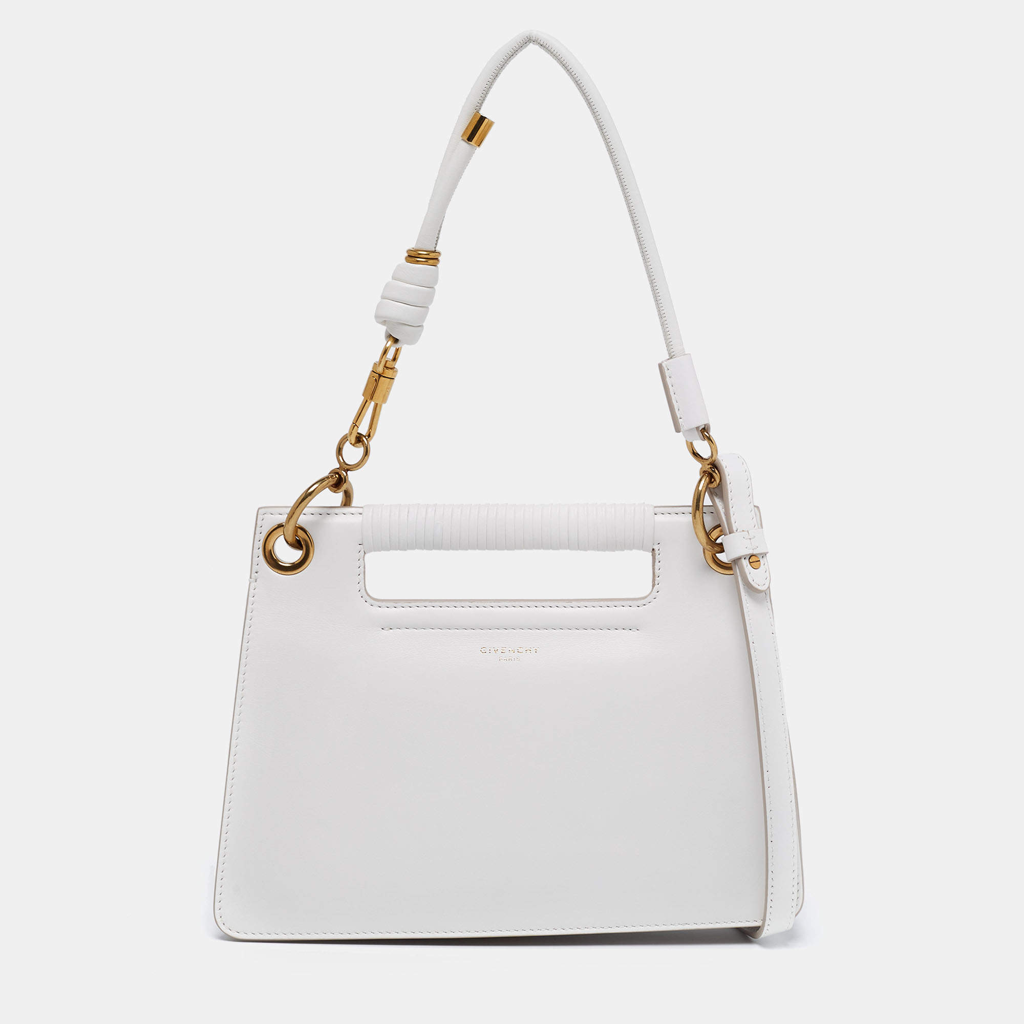 Pre Owned Givenchy White Leather Small Whip Shoulder Bag