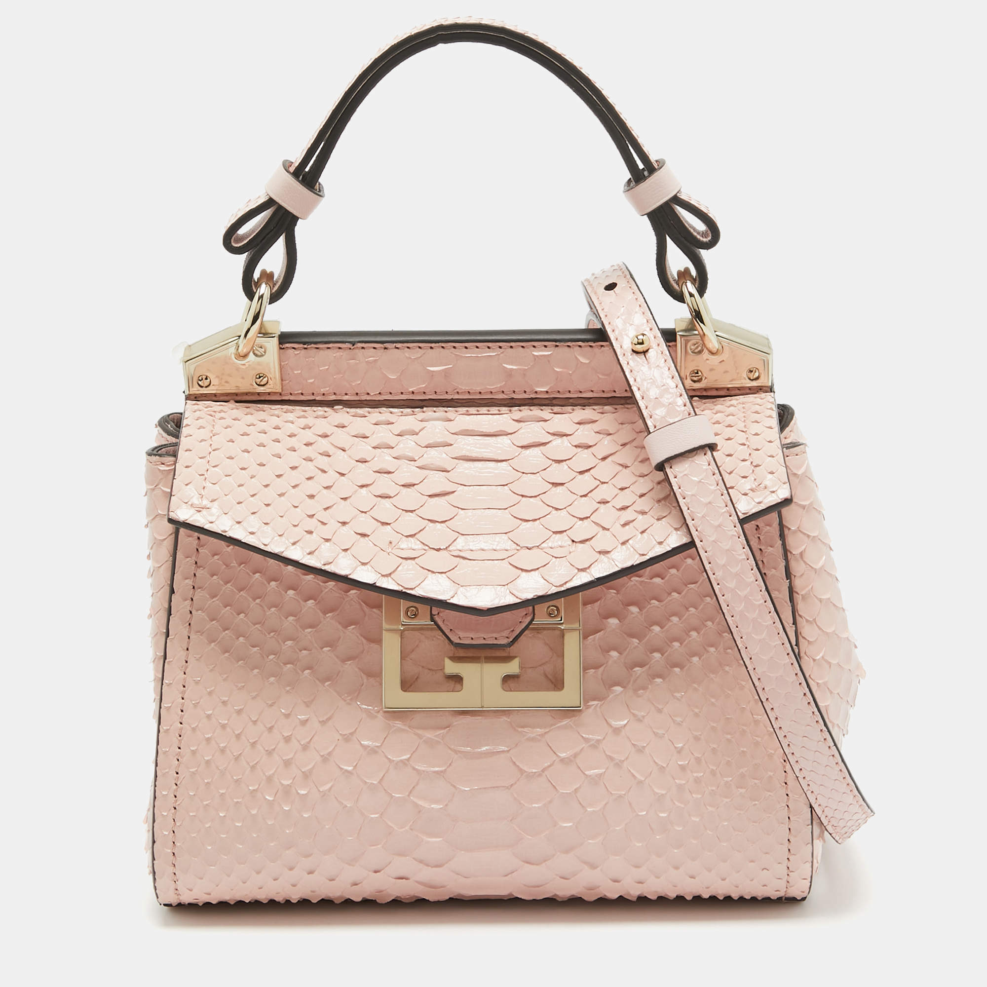 Givenchy Light Pink Python Mystic Top Handle Bag