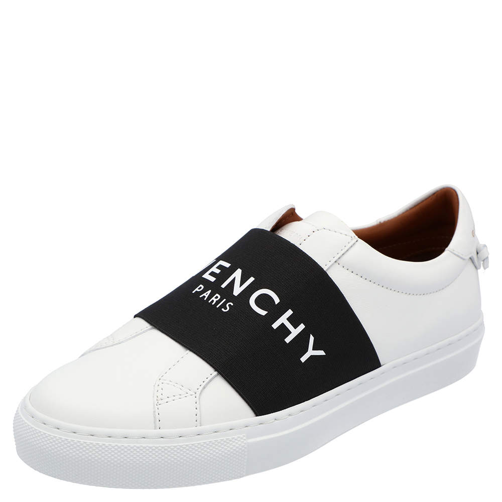 Pre Owned Givenchy White/Black Urban Street Logo Sneakers Size EU 36.5