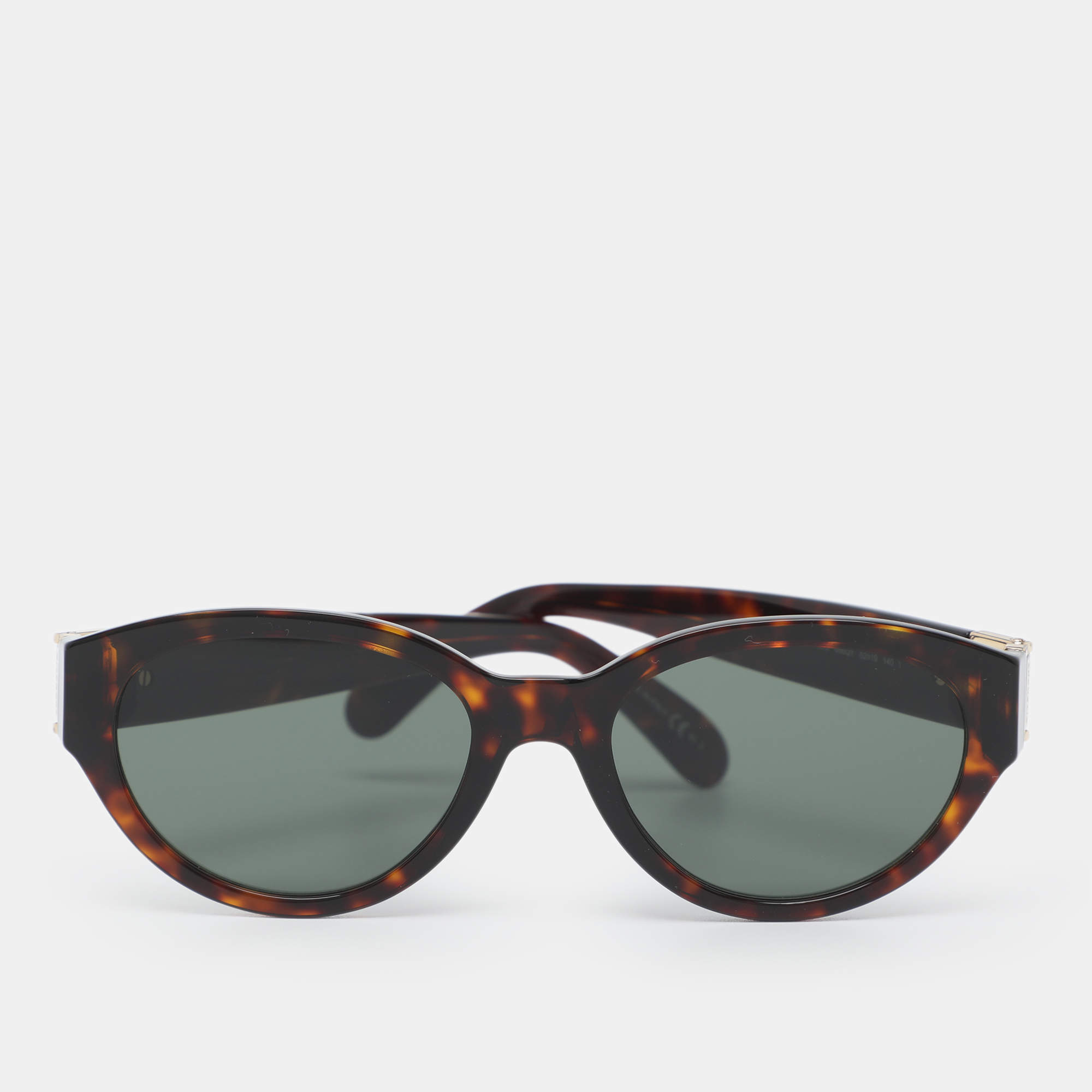 Pre Owned Givenchy Dark Havana/Green Acetate GV 7143/S Sunglasses