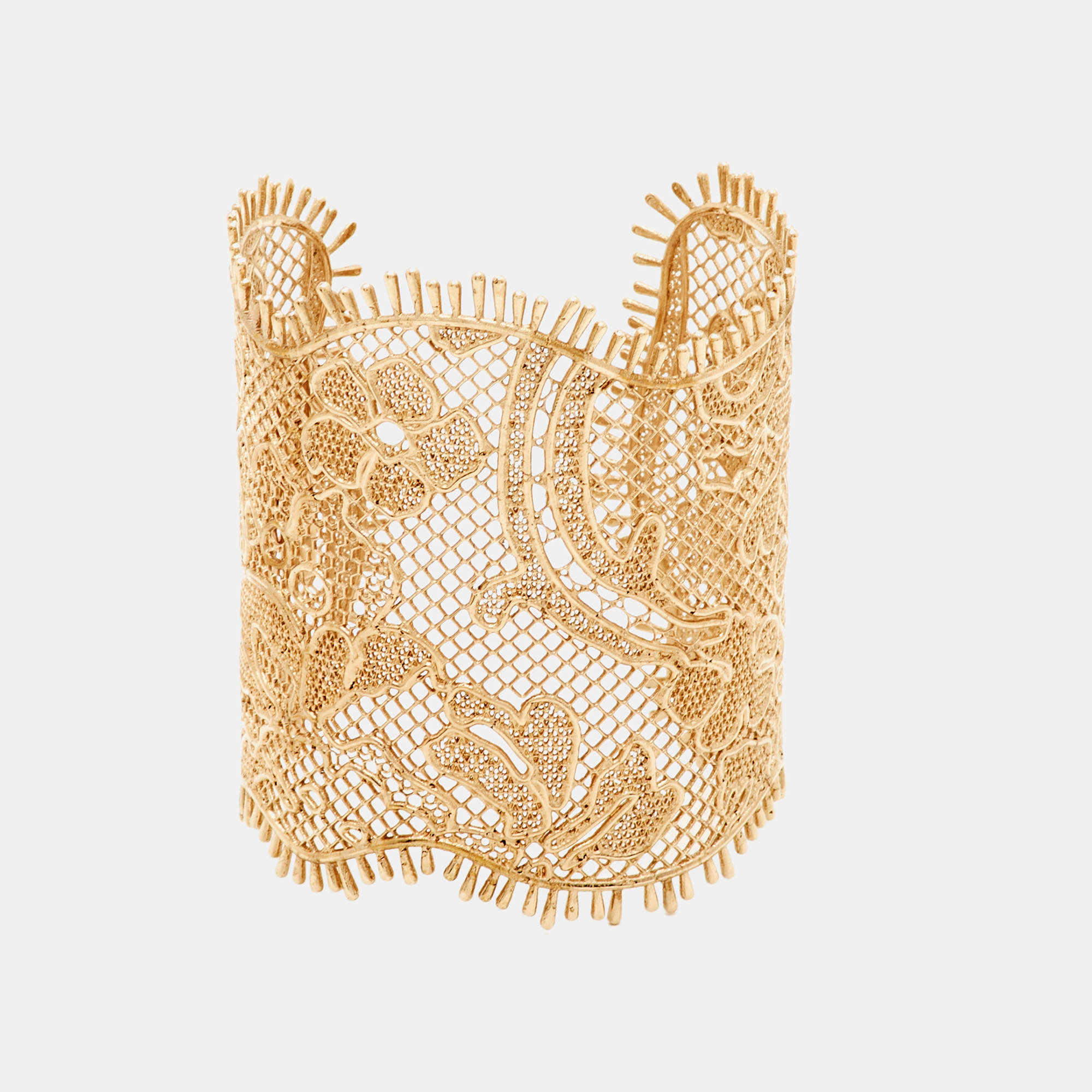 Pre Owned Givenchy Lace Gold Tone Bracelet
