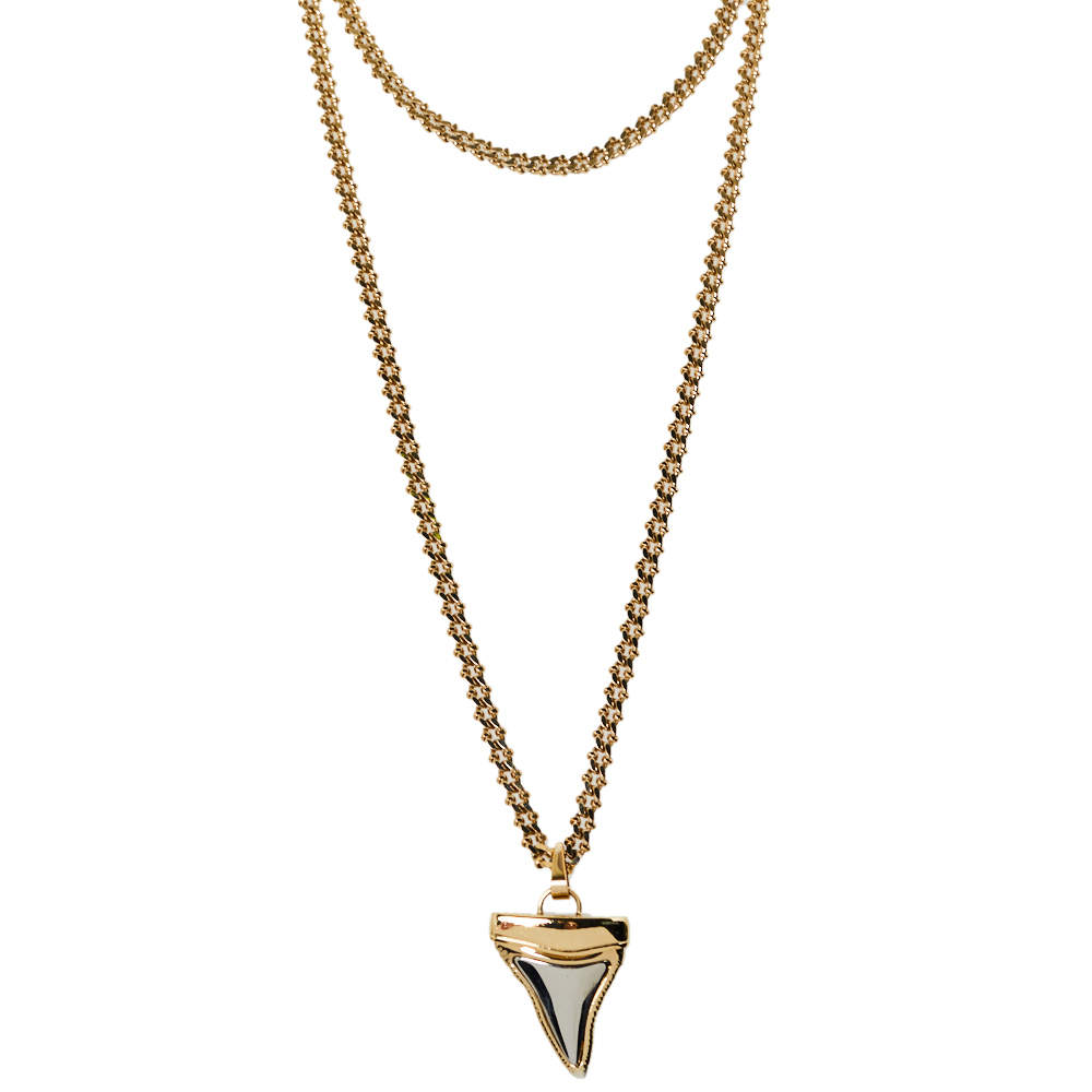 Givenchy Small Shark Tooth Double Layered Necklace