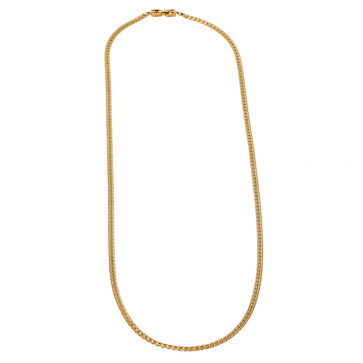 Pre Owned Givenchy Vintage Flat Gold Tone Flat Chain Necklace 