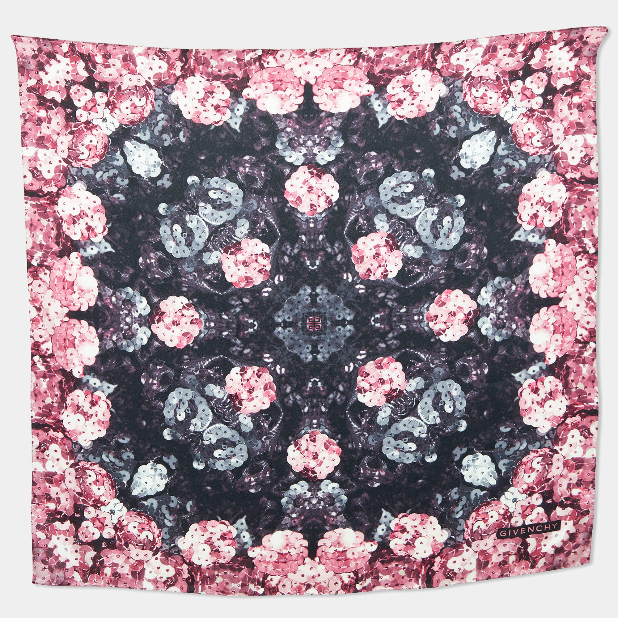 Pre Owned Givenchy Multicolor Floral Printed Silk Square Scarf