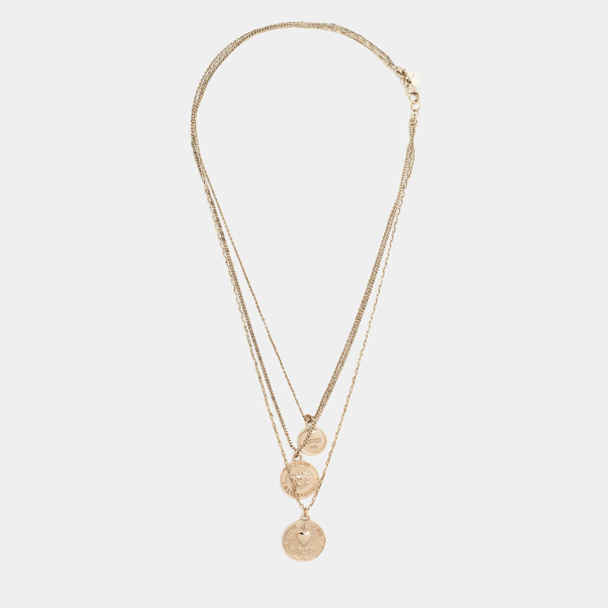 Givenchy Gold Tone Multi Strand Necklace