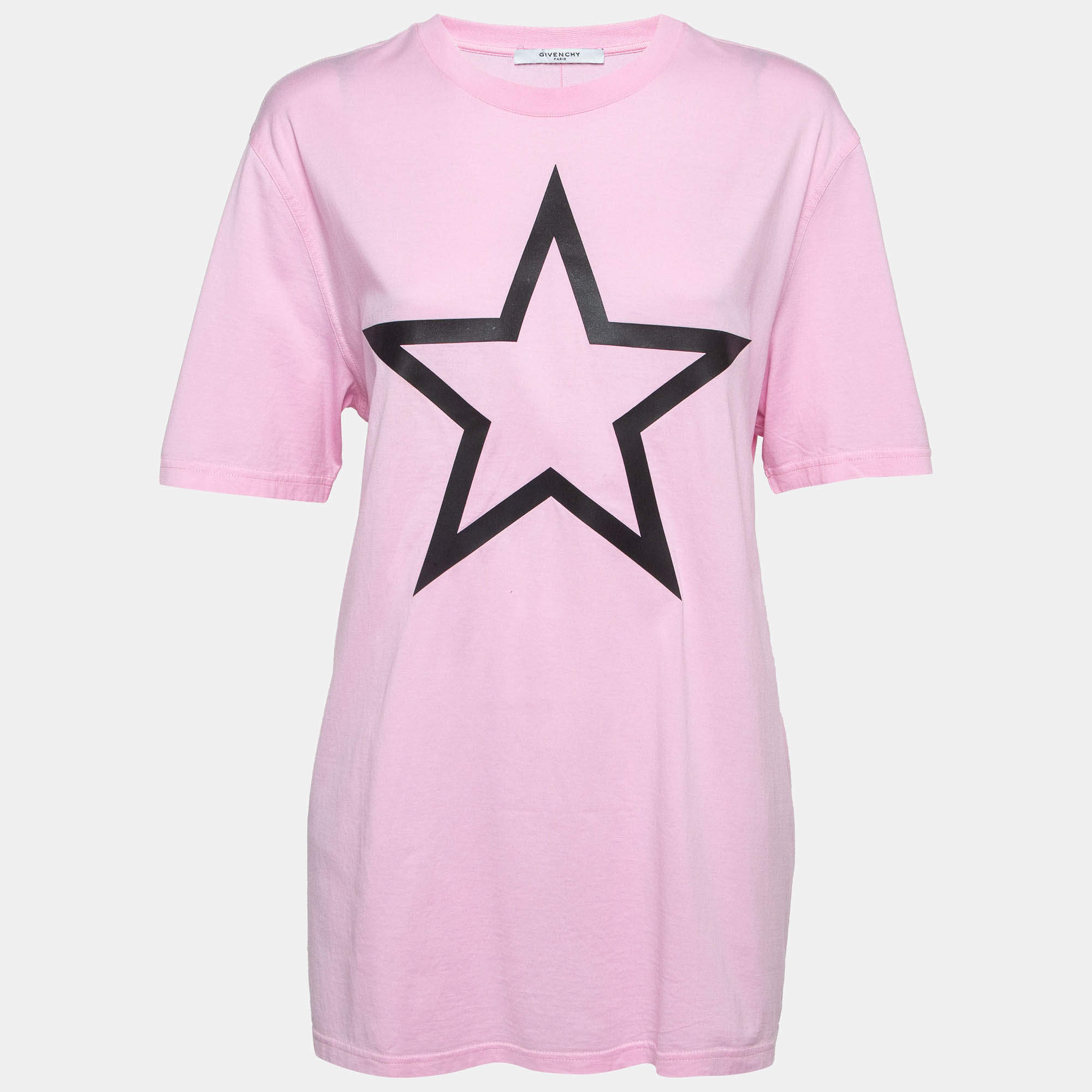 Pre Owned Givenchy Pink Star Print Cotton T-Shirt M