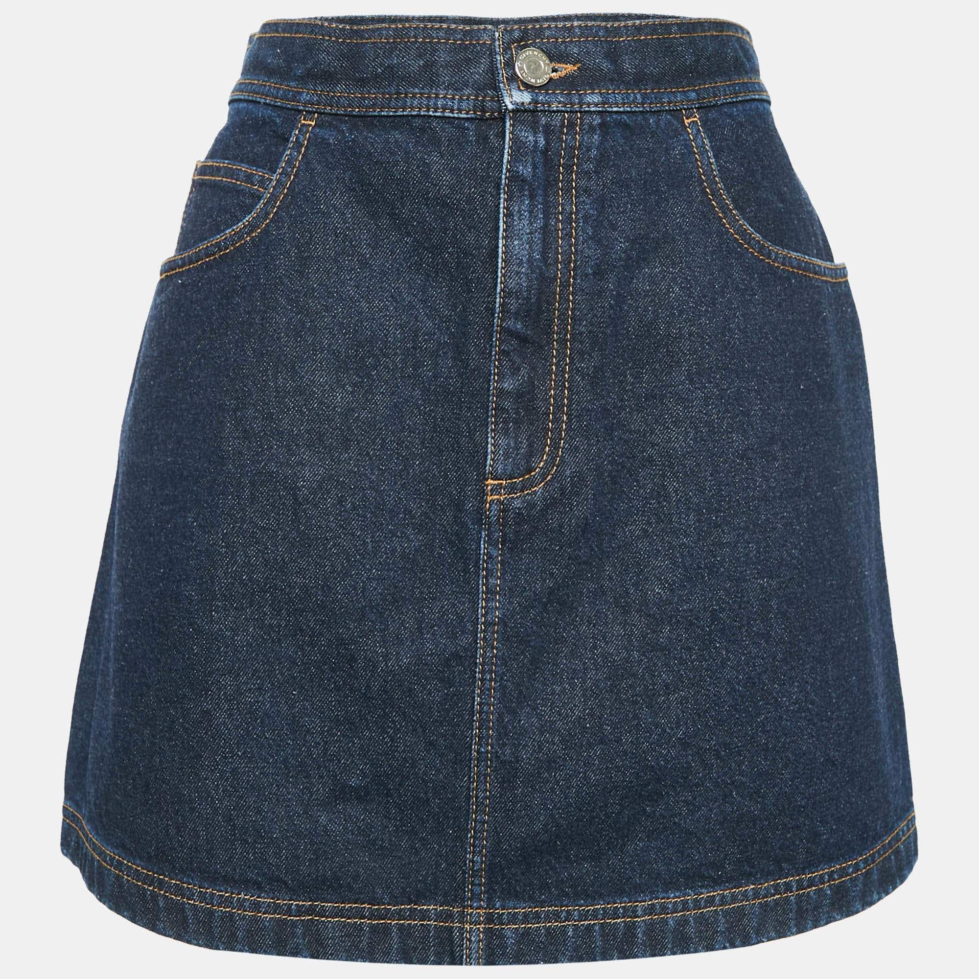 Givenchy Navy Blue Denim Mini Skirt L