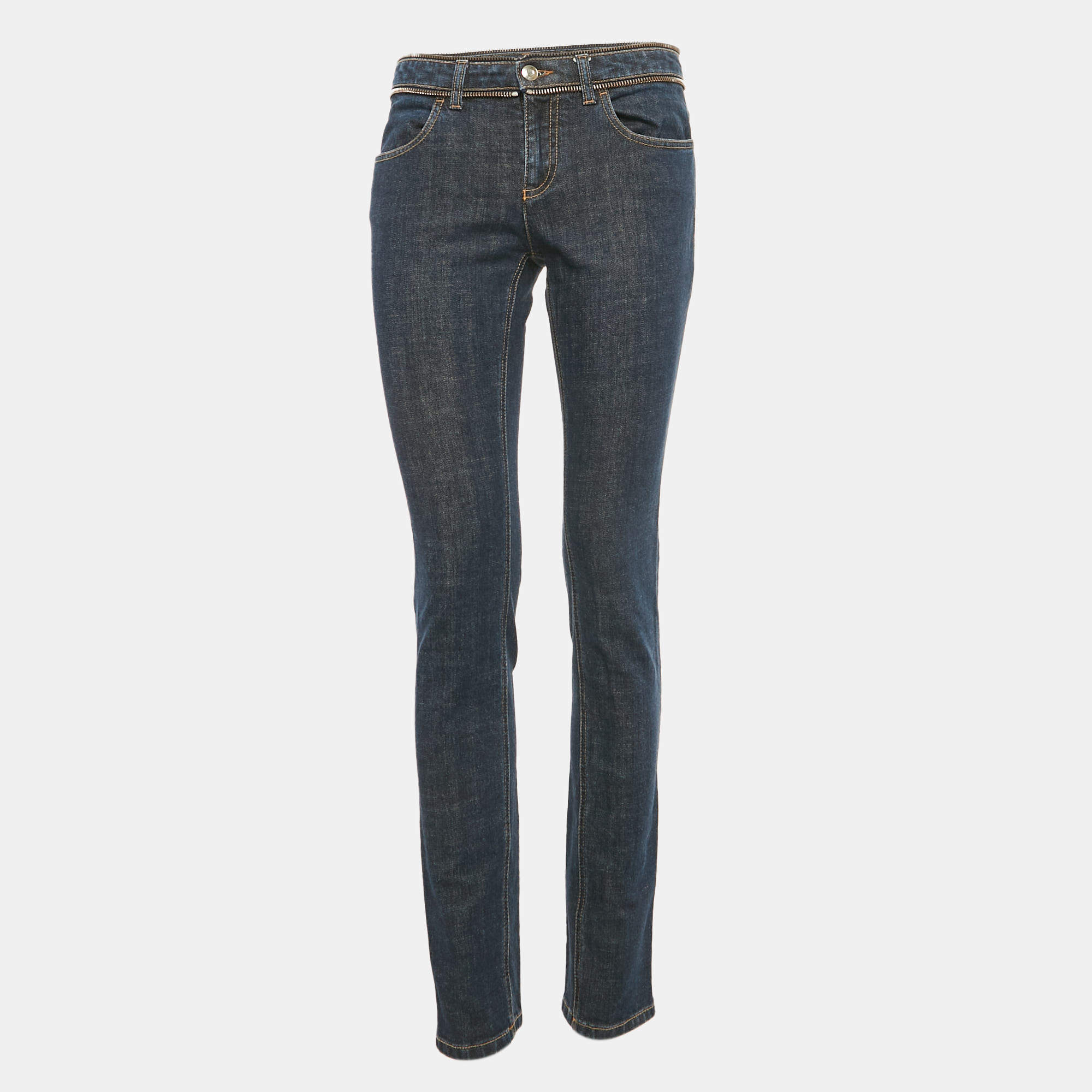 Pre Owned Givenchy Blue Denim Zip Detail Jeans M Waist 31"