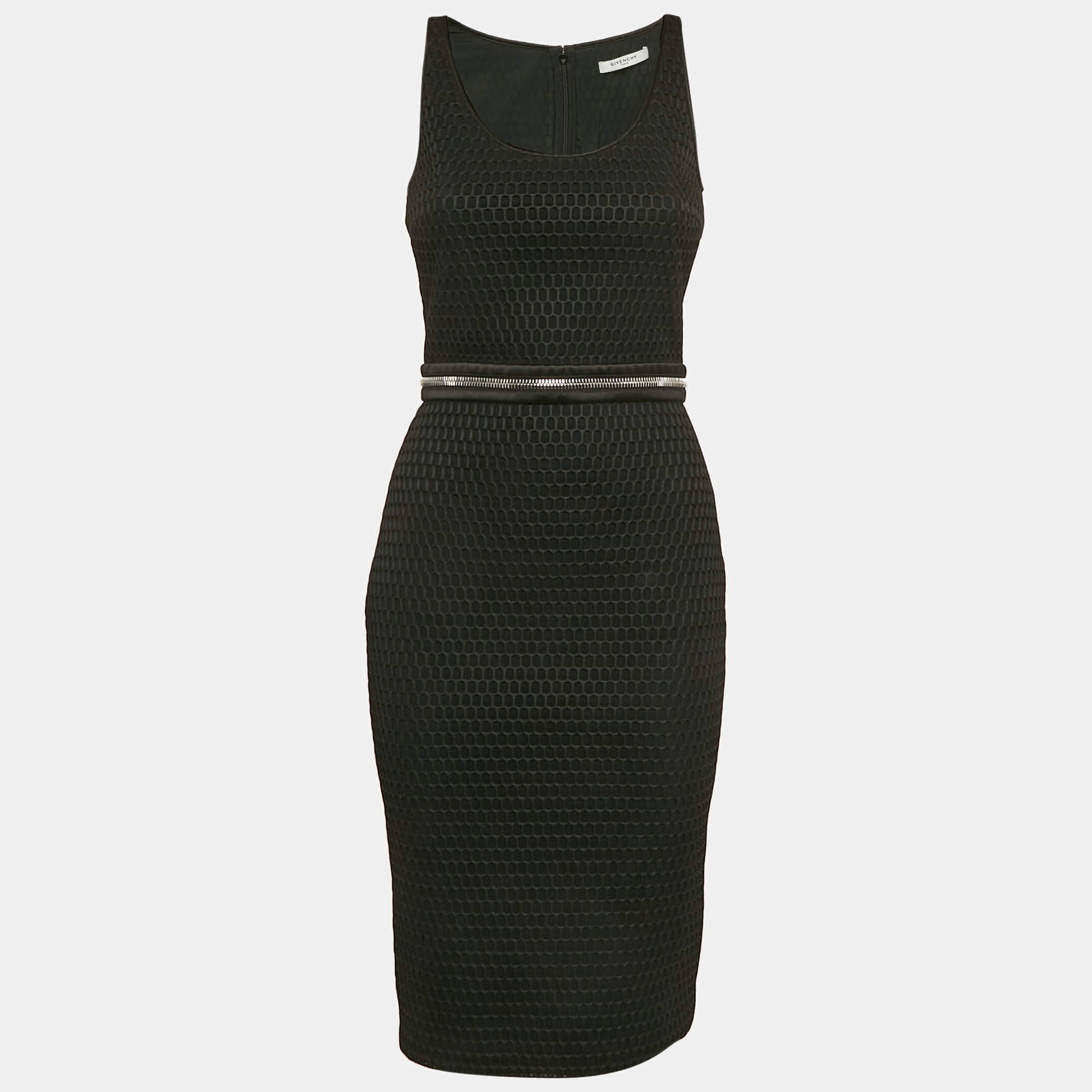 Givenchy Black Mesh Sleeveless Bodycon Dress S