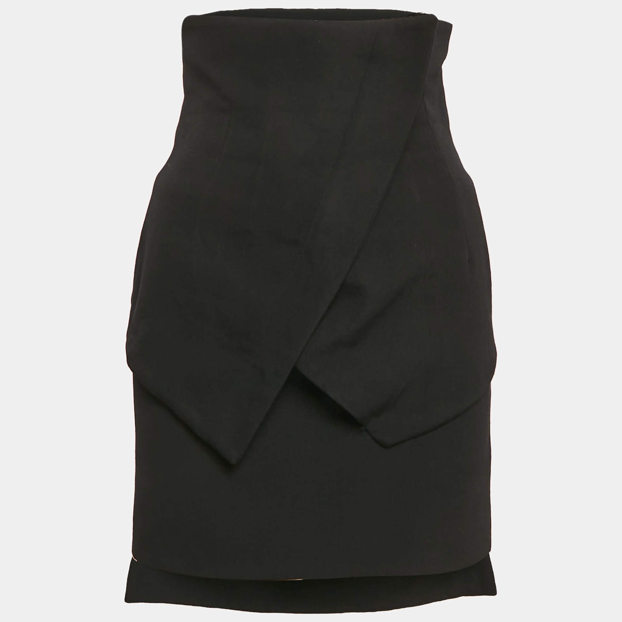 Givenchy Black Wool High Waist Mini Skirt S