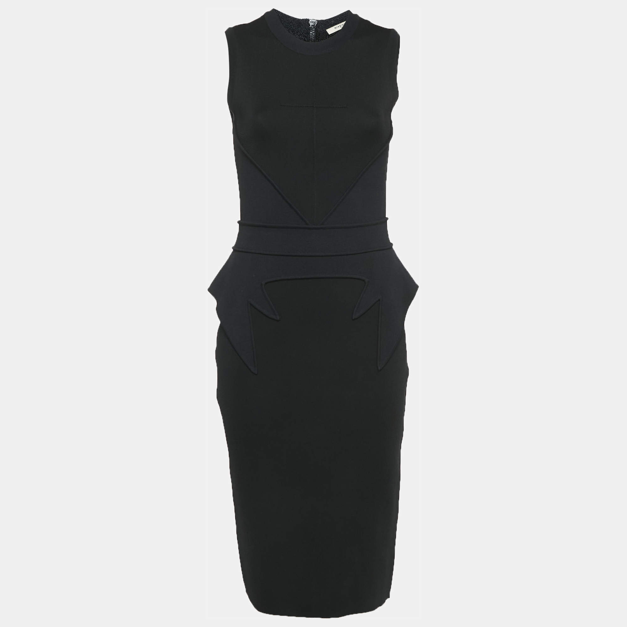 Givenchy Black Jersey Panel Detail Sleeveless Midi Dress M