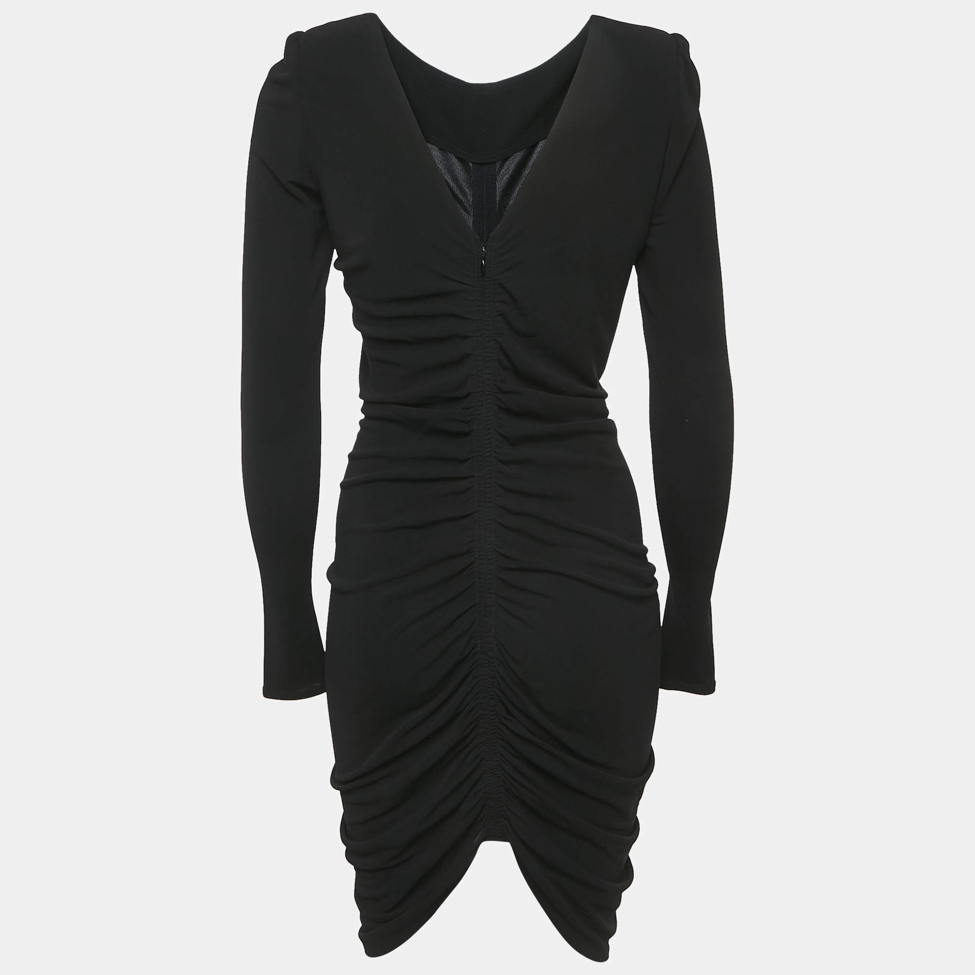 مملوكة مسبقًا Givenchy Black Jersey Ruched Short Dress S