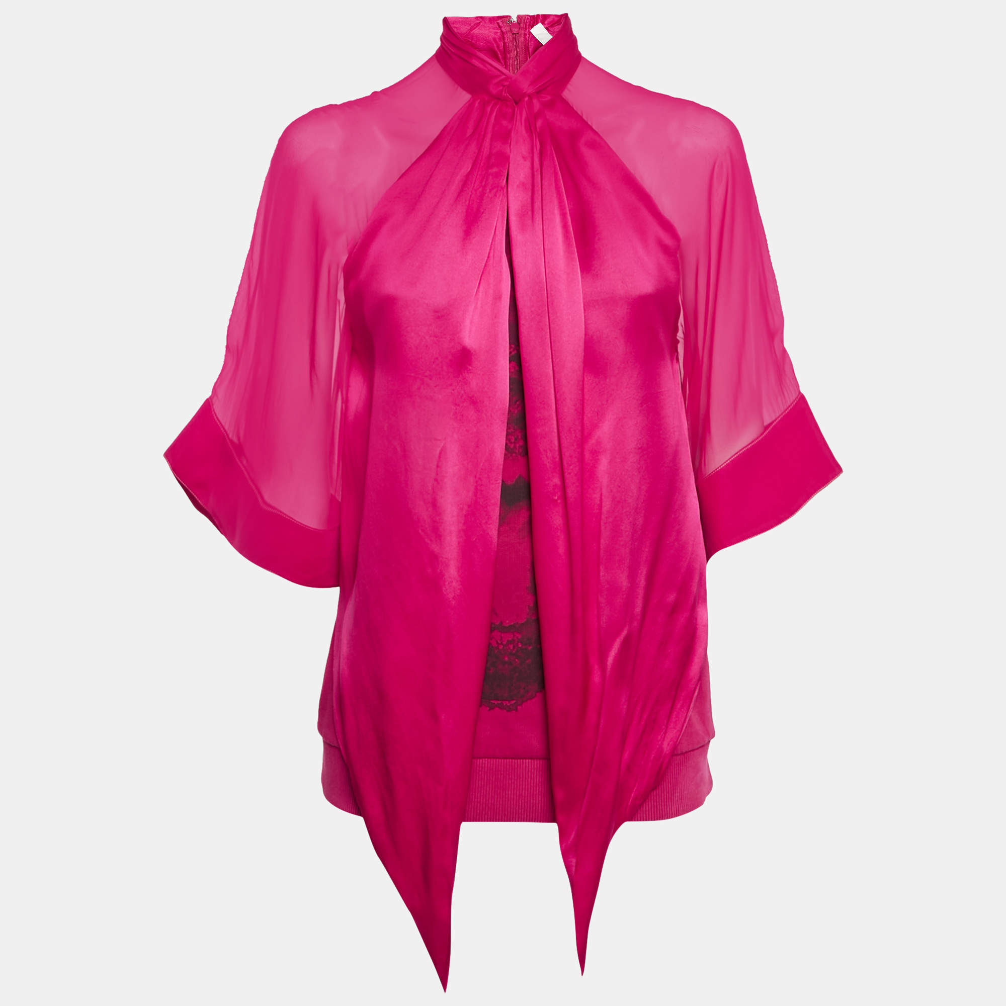 Givenchy Pink Printed Silk and Cotton Silk Top M