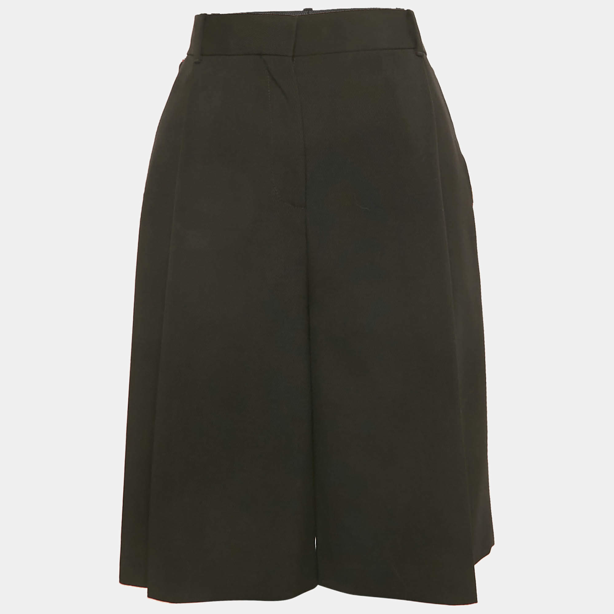 Pre Owned Givenchy Black Velvet Trim Gabardine Shorts L