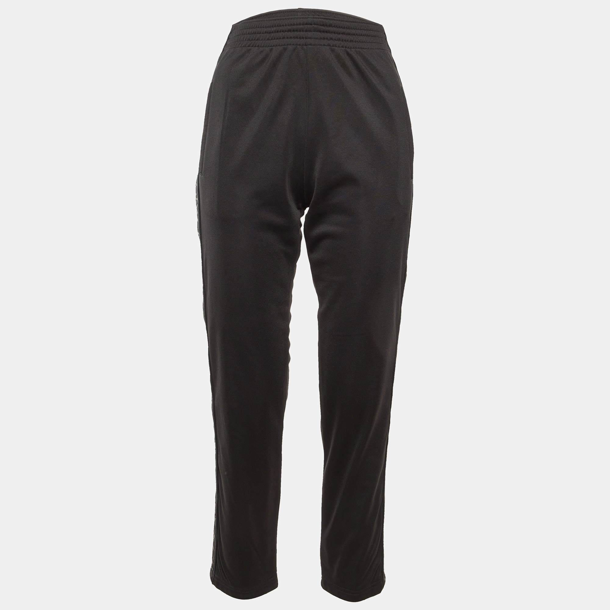 Pre Owned Givenchy Black Jersey Logo Tape Detail Track Pants S