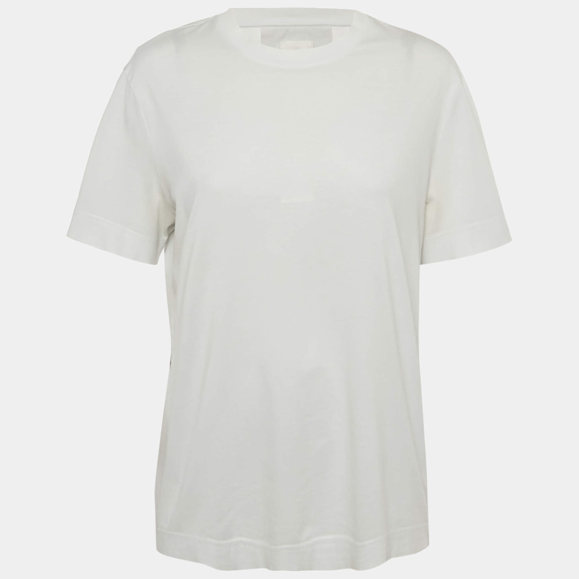 Pre Owned Givenchy White Printed Jersey Crewneck T-Shirt M
