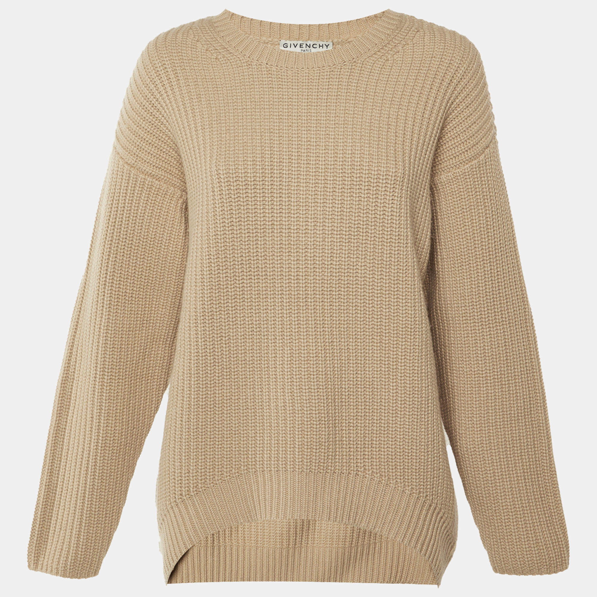 Pre Owned Givenchy Beige Cashmere Crew Neck Sweater S